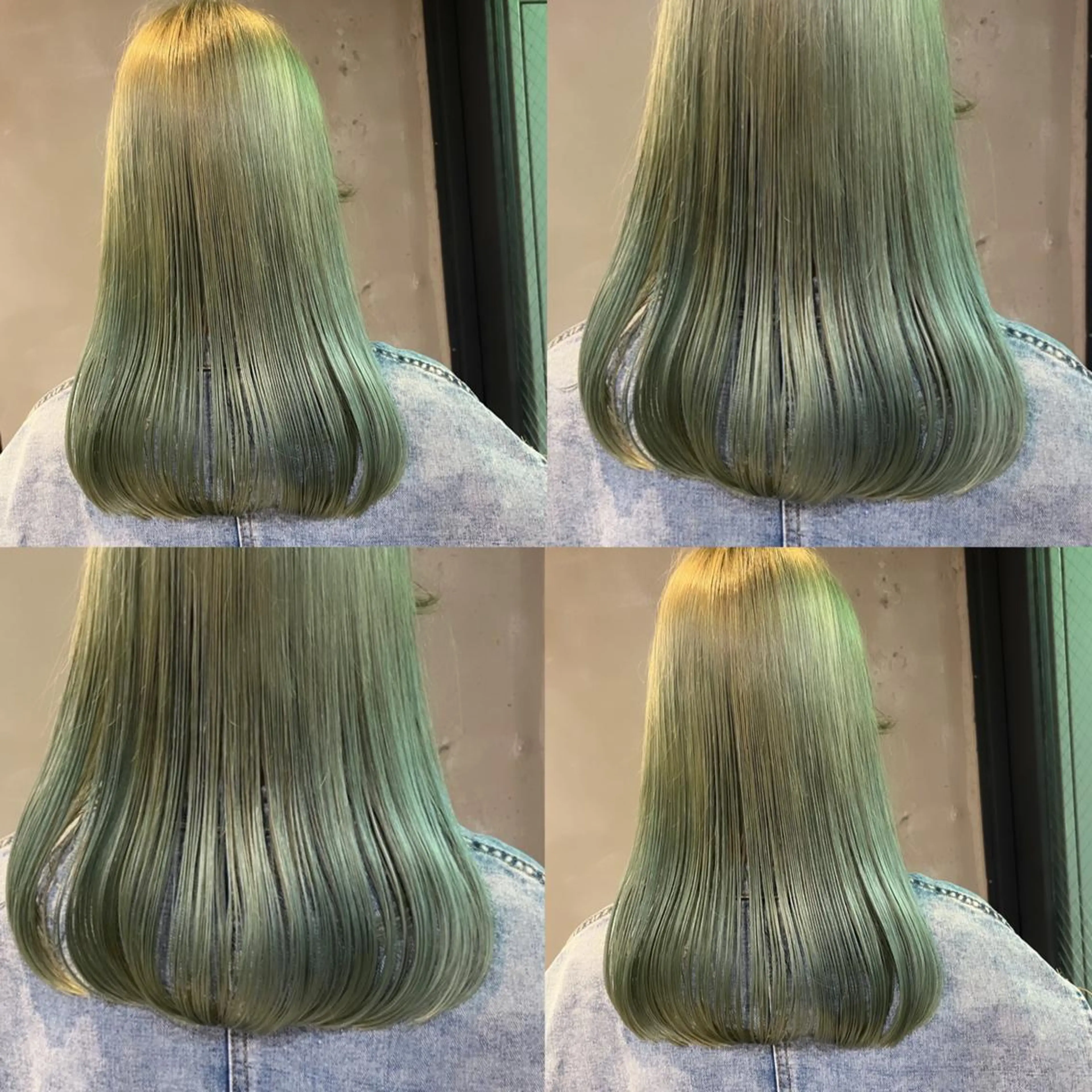 ミディアム カラー ハイトーンカラー ミント ミントグリーン ヘアカラー トリートメント ヘッドスパ ヘアセット カジュアルを女っぽく 𝗮𝘆𝗮𝗰𝗼のヘアスタイル
