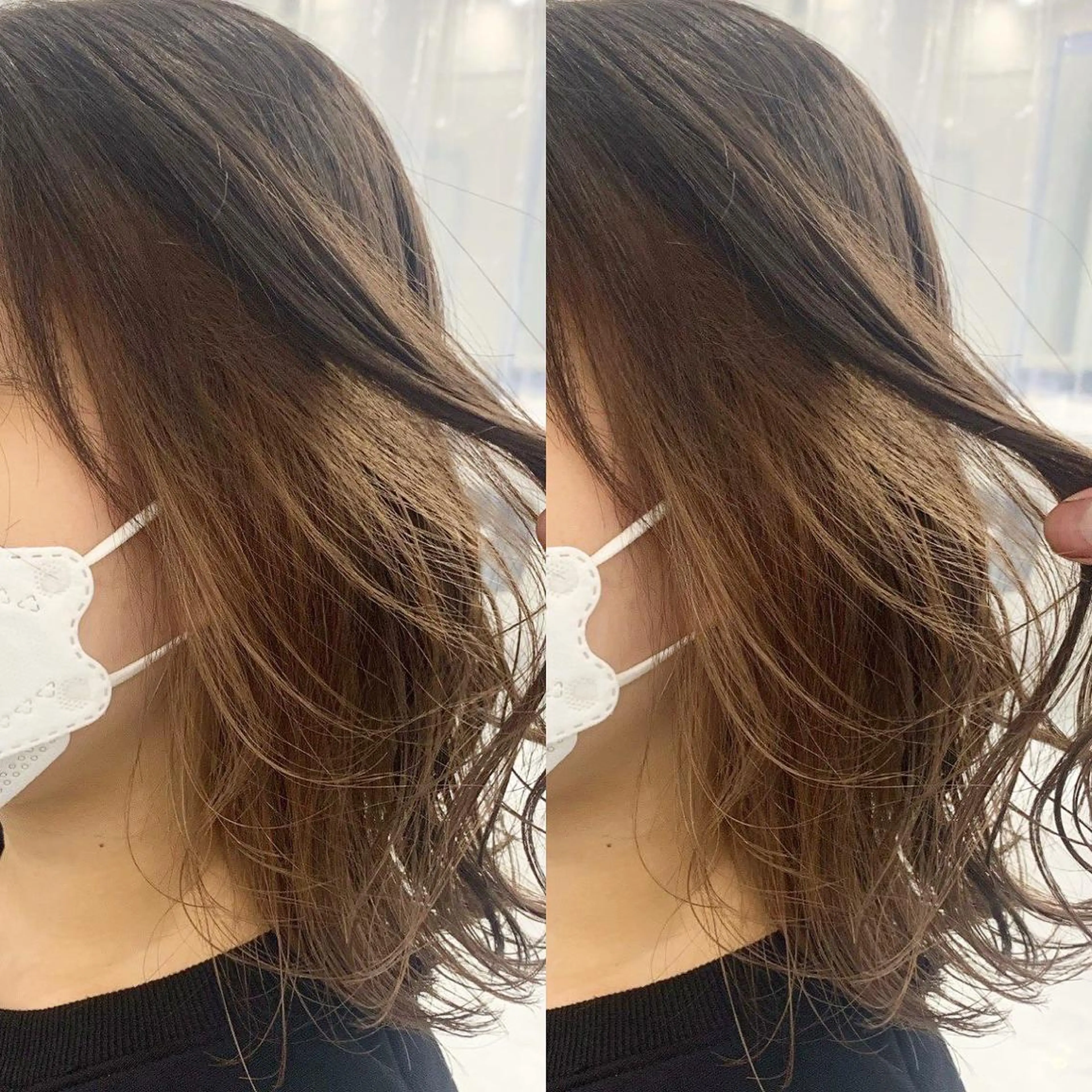 ミディアム ヘアカラー トリートメント 💗ツヤ髪💗透け感 💗ブリーチなし💗のヘアスタイル