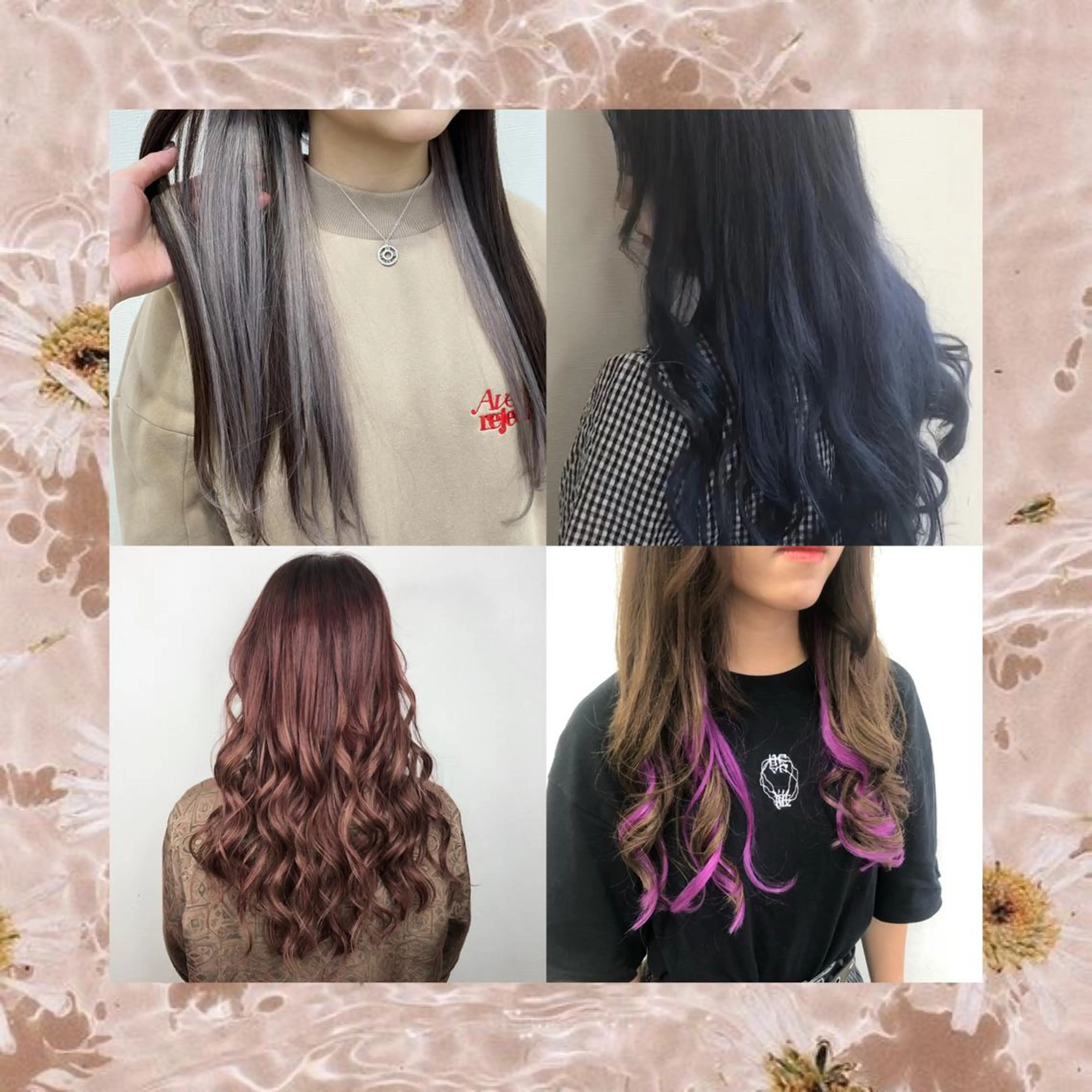 ロング カラー ヘアアレンジ カット エクステ 寒色アイドルカラー JUNOチナツのヘアスタイル