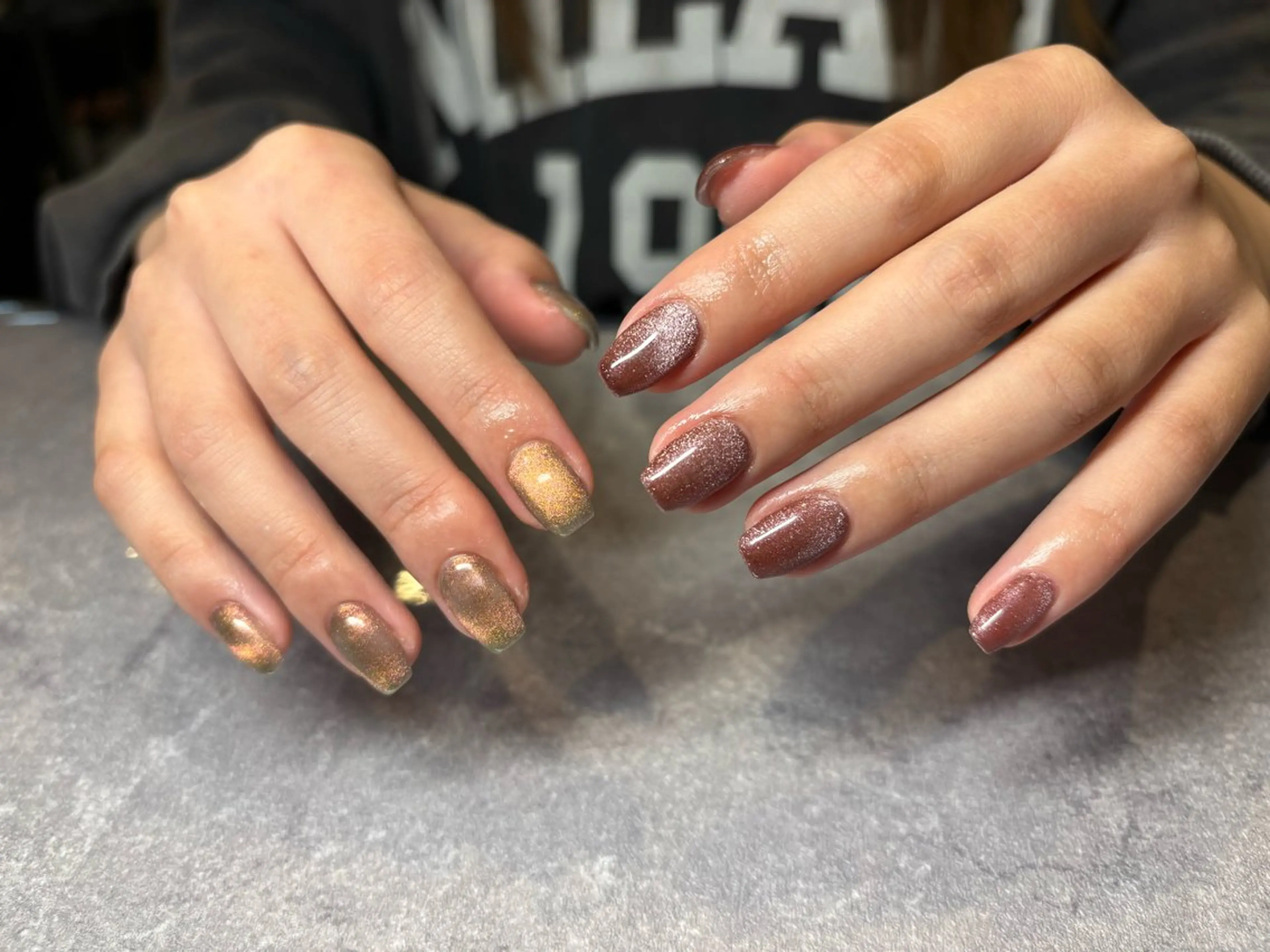 ネイル マグネットネイル 冬ネイル クリスマス HONOKA W 【深江橋店】のネイルデザイン