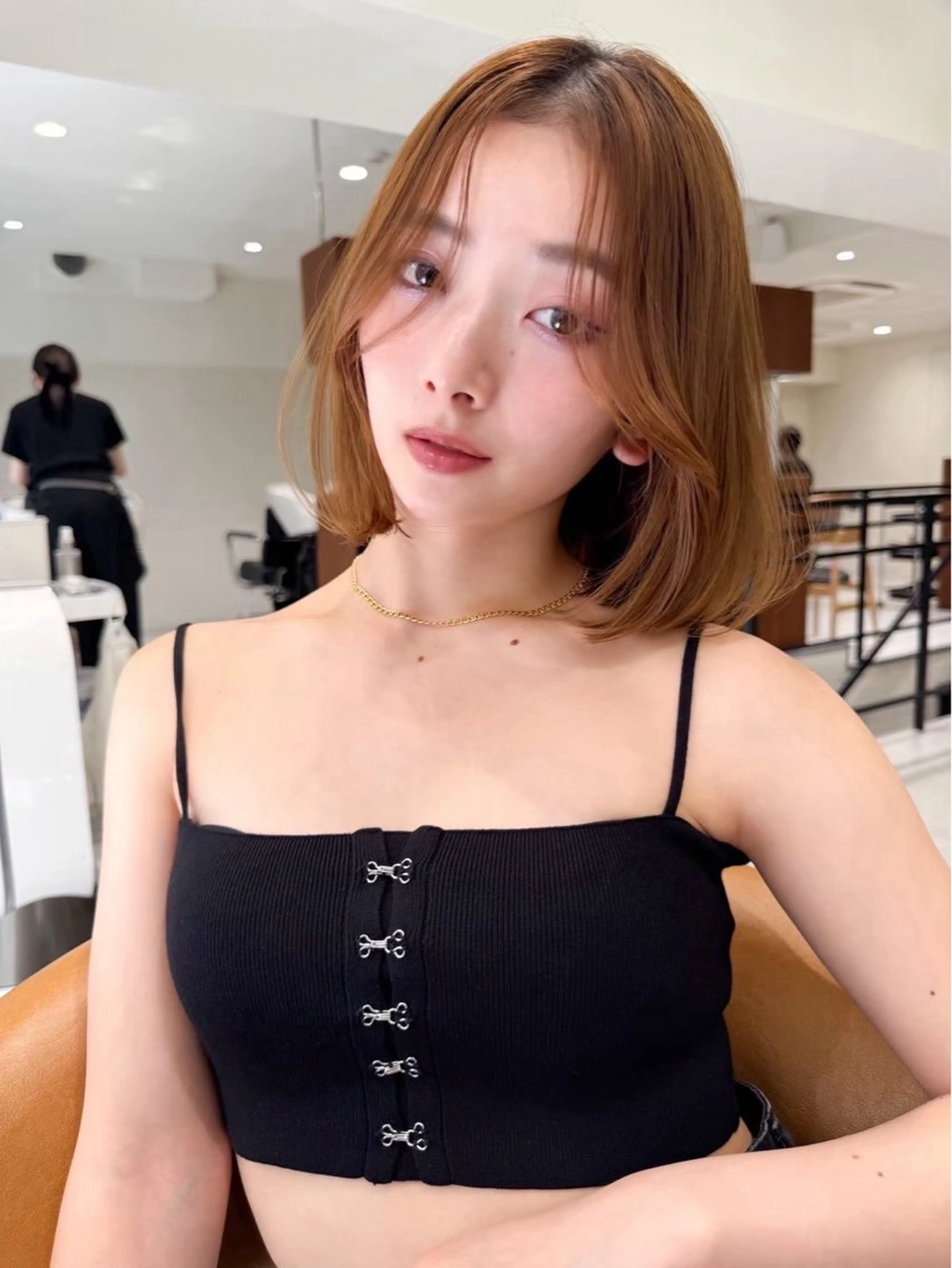 ミディアム カラー ヘアカラー 水野 啓太のヘアスタイル