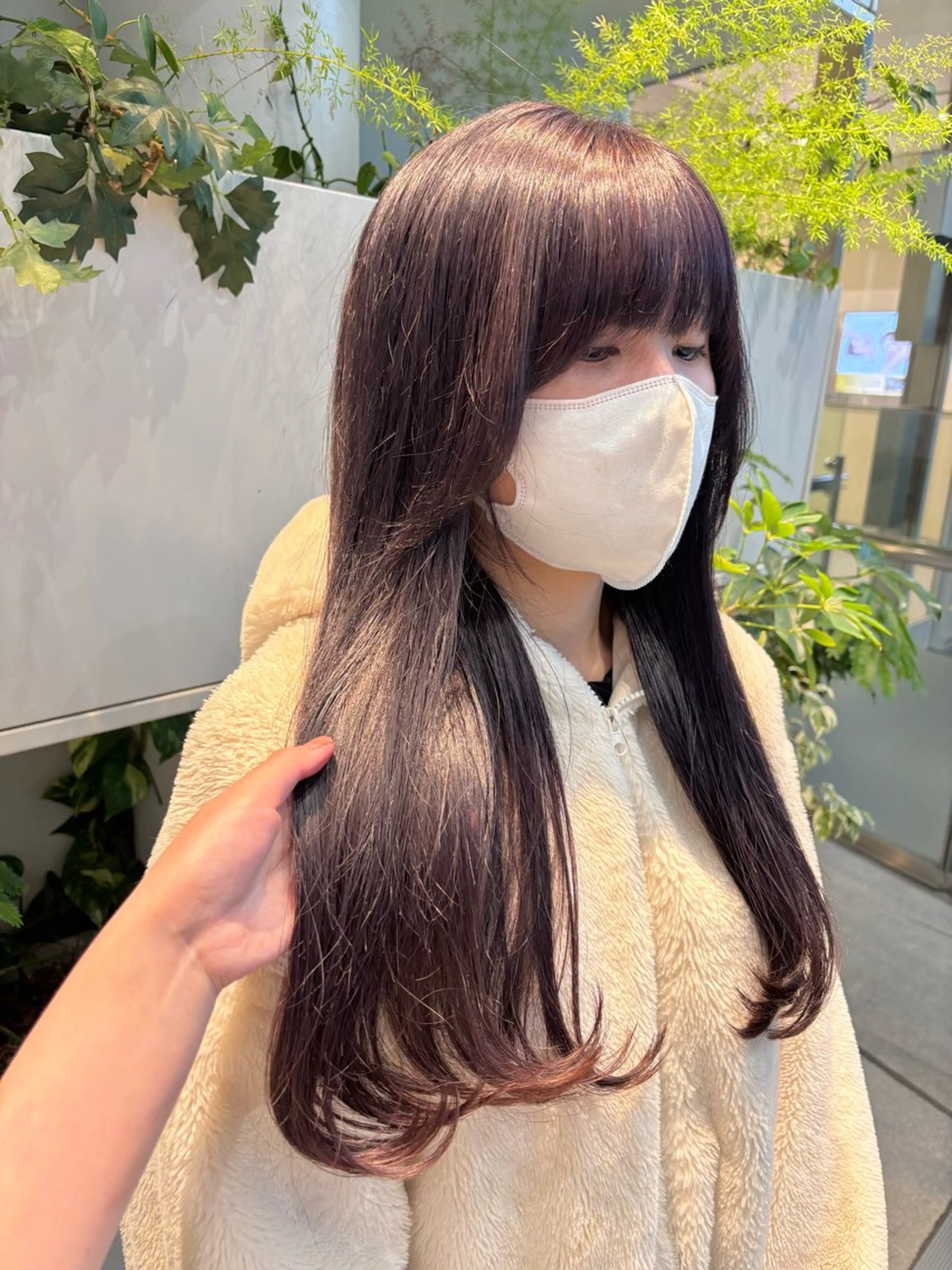 ロング パープルカラー ヘアカラー トリートメント くさかみさき🌼暖色 /韓国風/オタク🌼のヘアスタイル