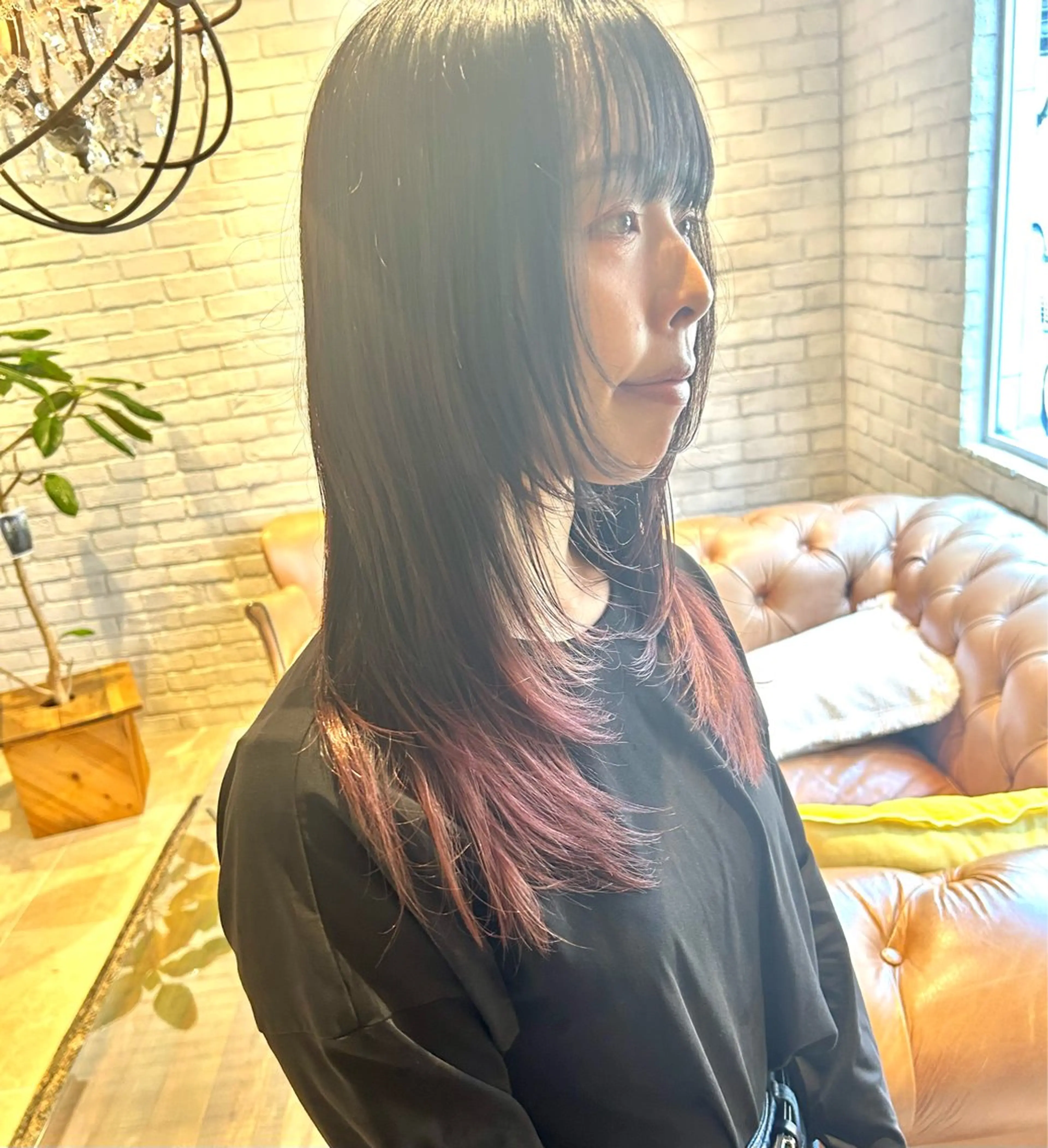 セミロング レイヤーカット 宇川 湧也のヘアスタイル