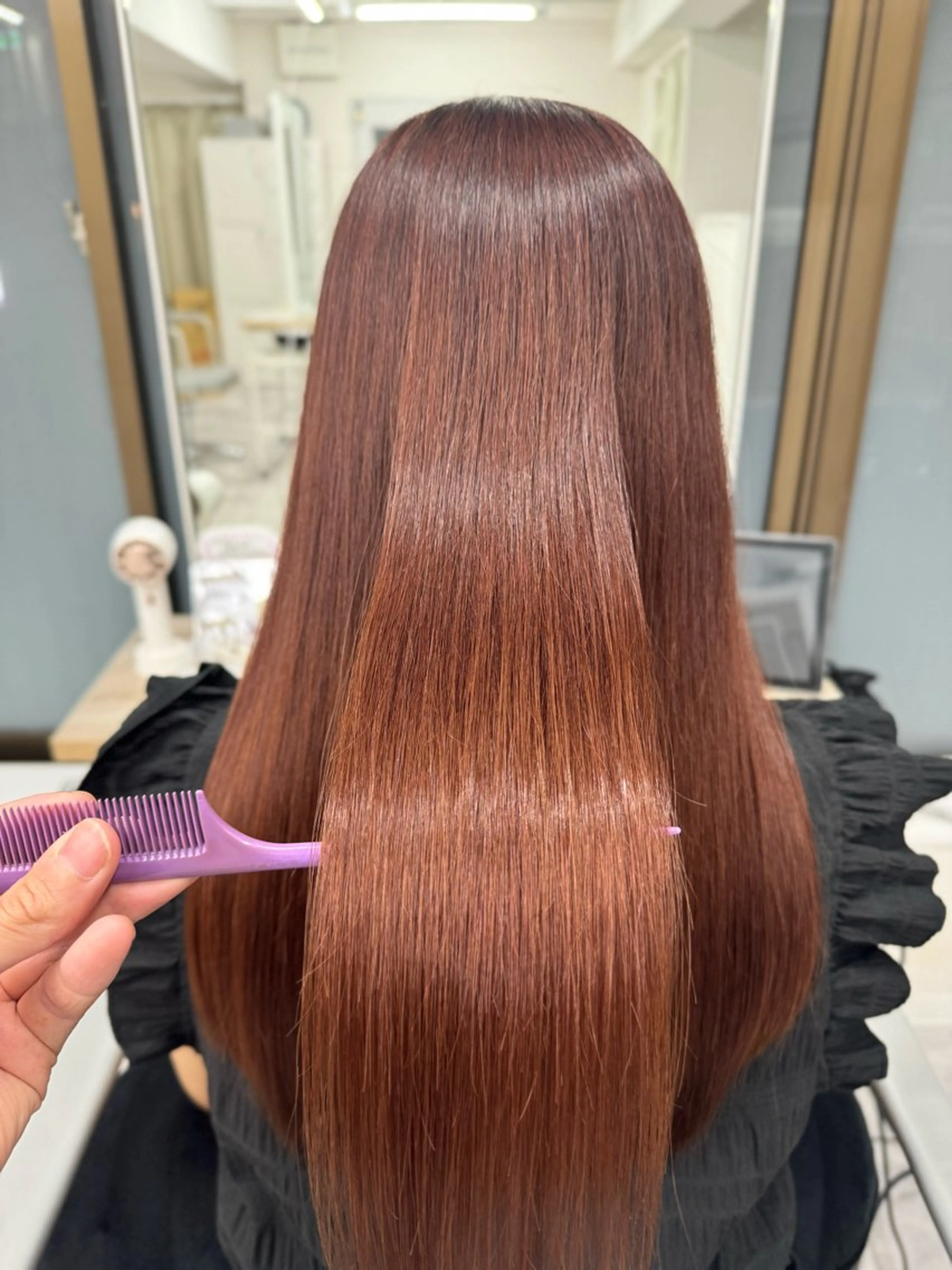 ロング カラー ブラウンカラー 透明感カラー レッドカラー レッドブラウン ヘアカラー トリートメント 髪質改善Acero. shoyaのヘアスタイル