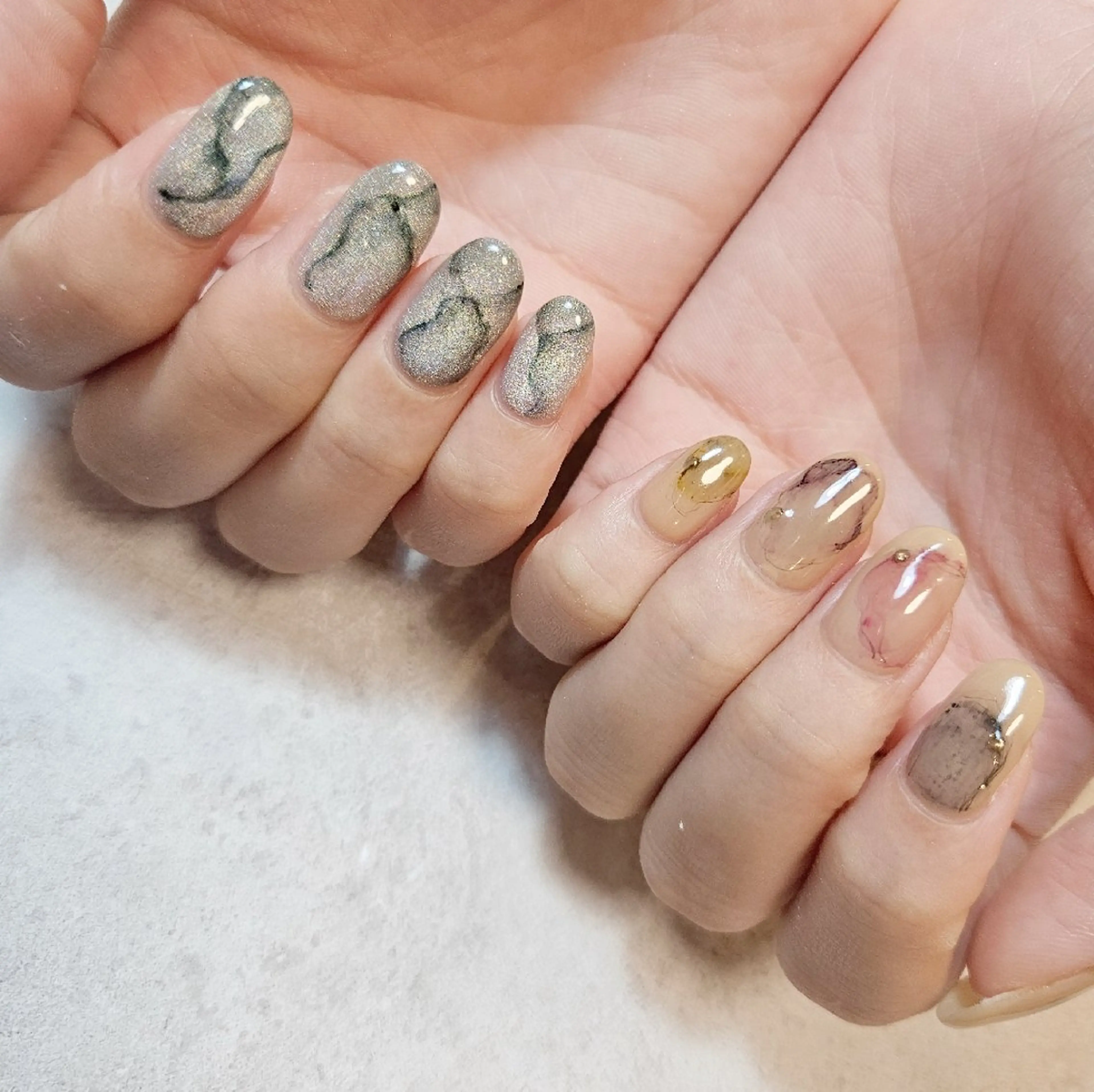 ネイル マグネットネイル ニュアンスネイル 夏ネイル ハンドネイル Nailsalon manoのネイルデザイン