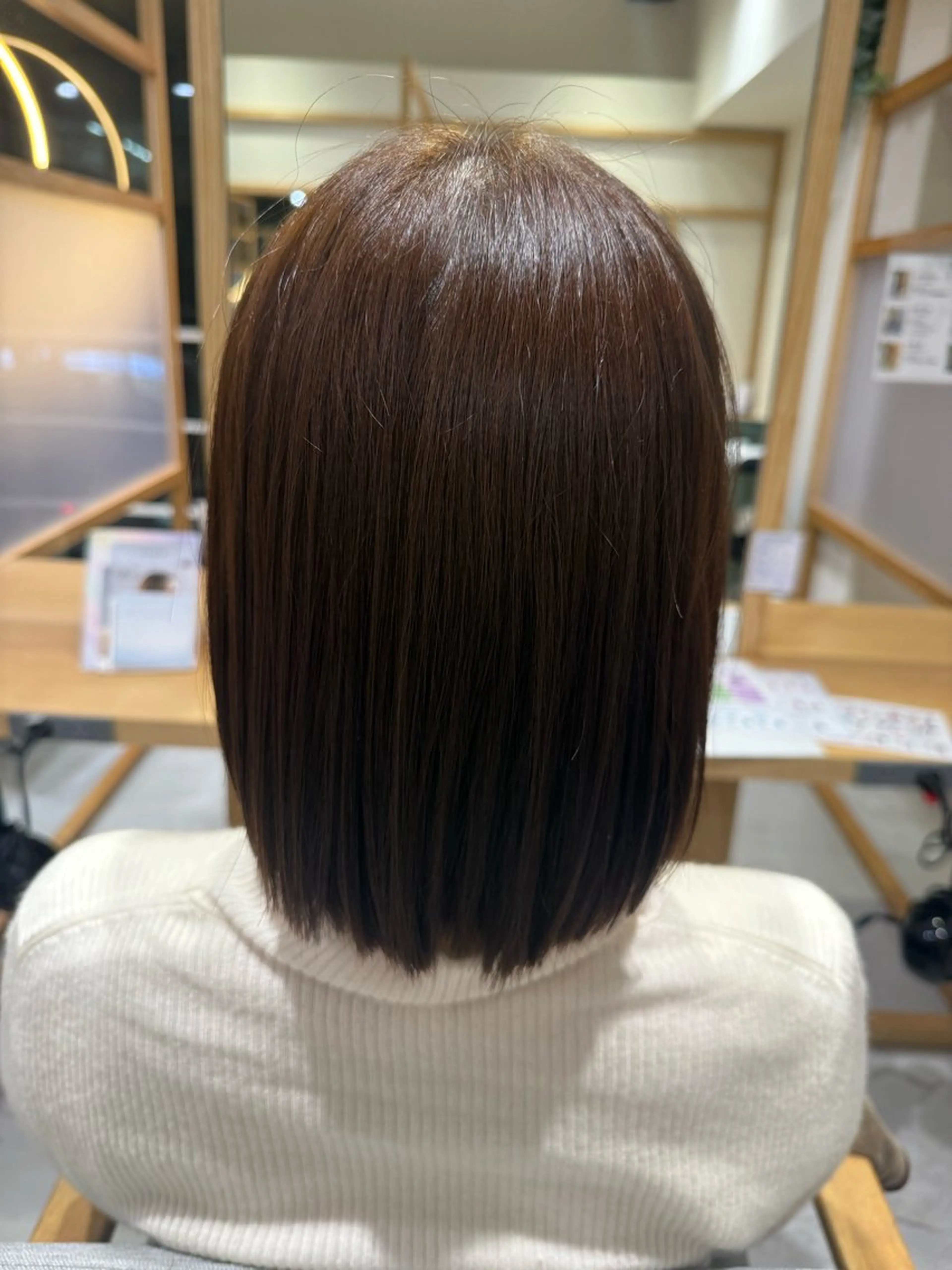 ミディアム カラー 切りっぱなしボブ ボブ カット ヘアカラー トリートメント Spin hair烏丸店所属・🌟Spinhair 福永えいみ🌙*.｡のヘアスタイル