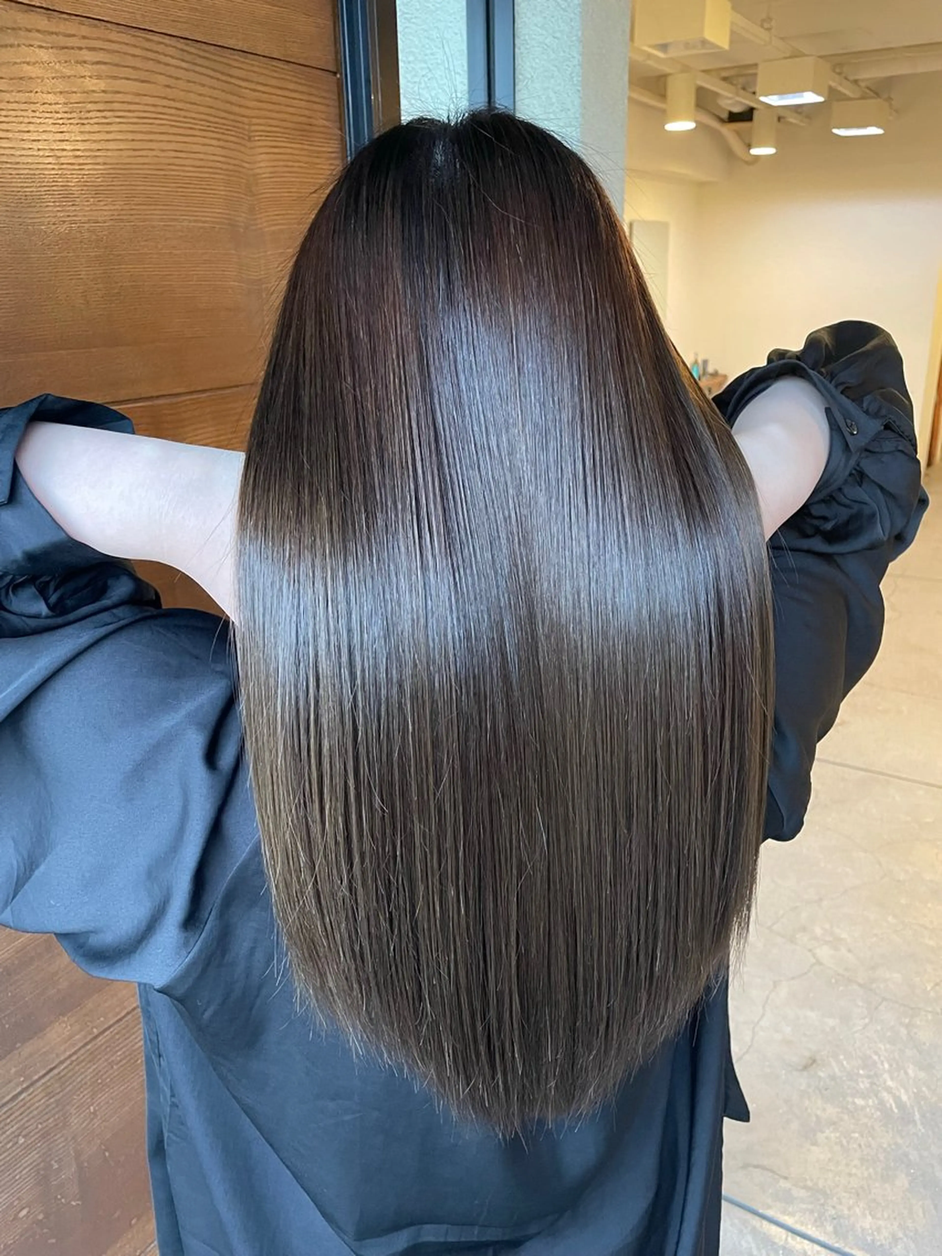ロング 縮毛矯正 トリートメント 望 吹のヘアスタイル
