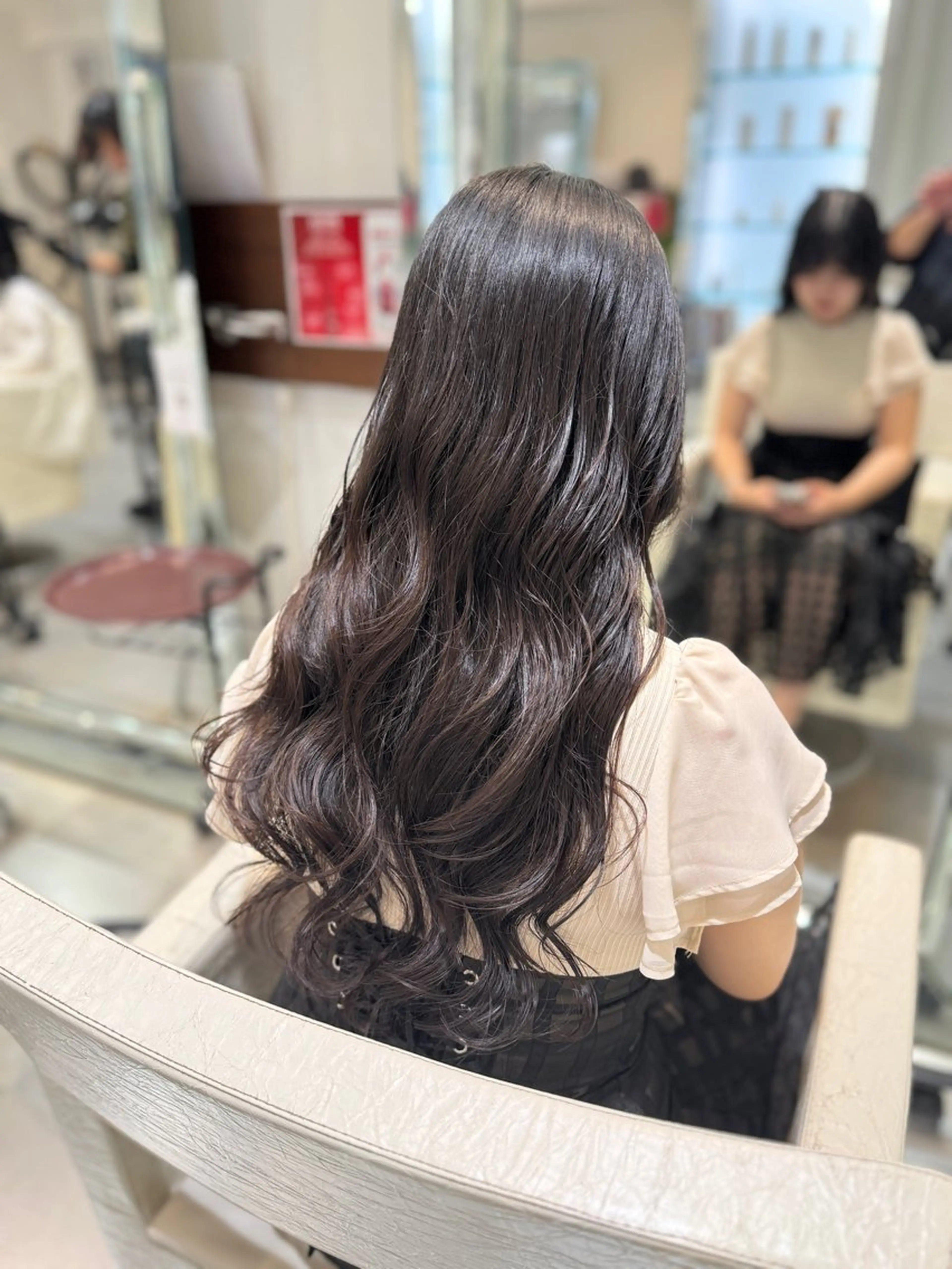ロング パーマ 韓国風ヘア デジタルパーマ カット パーマ トリートメント コテ巻き風パーマ/ キミシマカイトのヘアスタイル