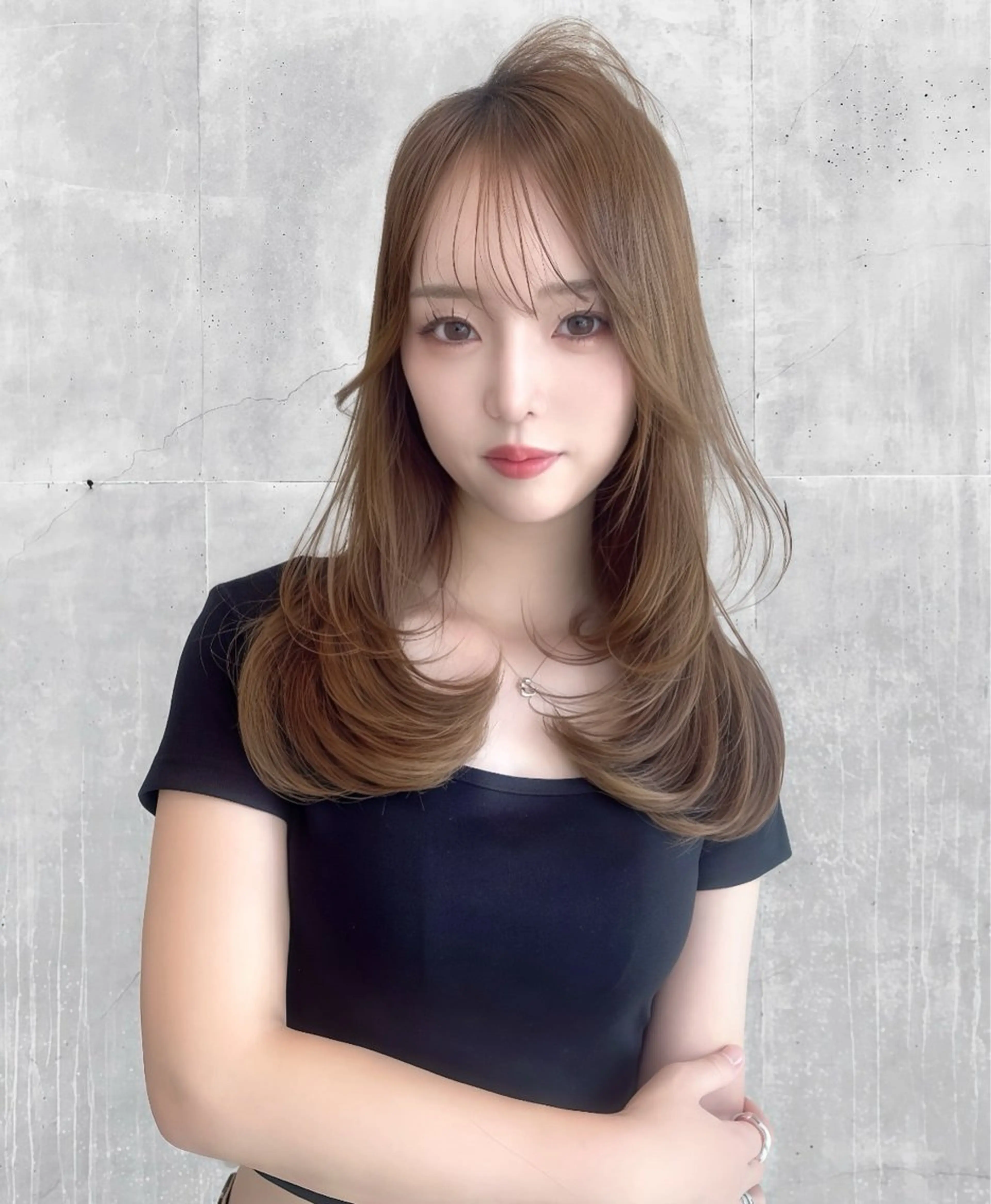 セミロング ヘアカラー トリートメント 韓国レイヤー/ボブ 髪質改善/TAKAのヘアスタイル