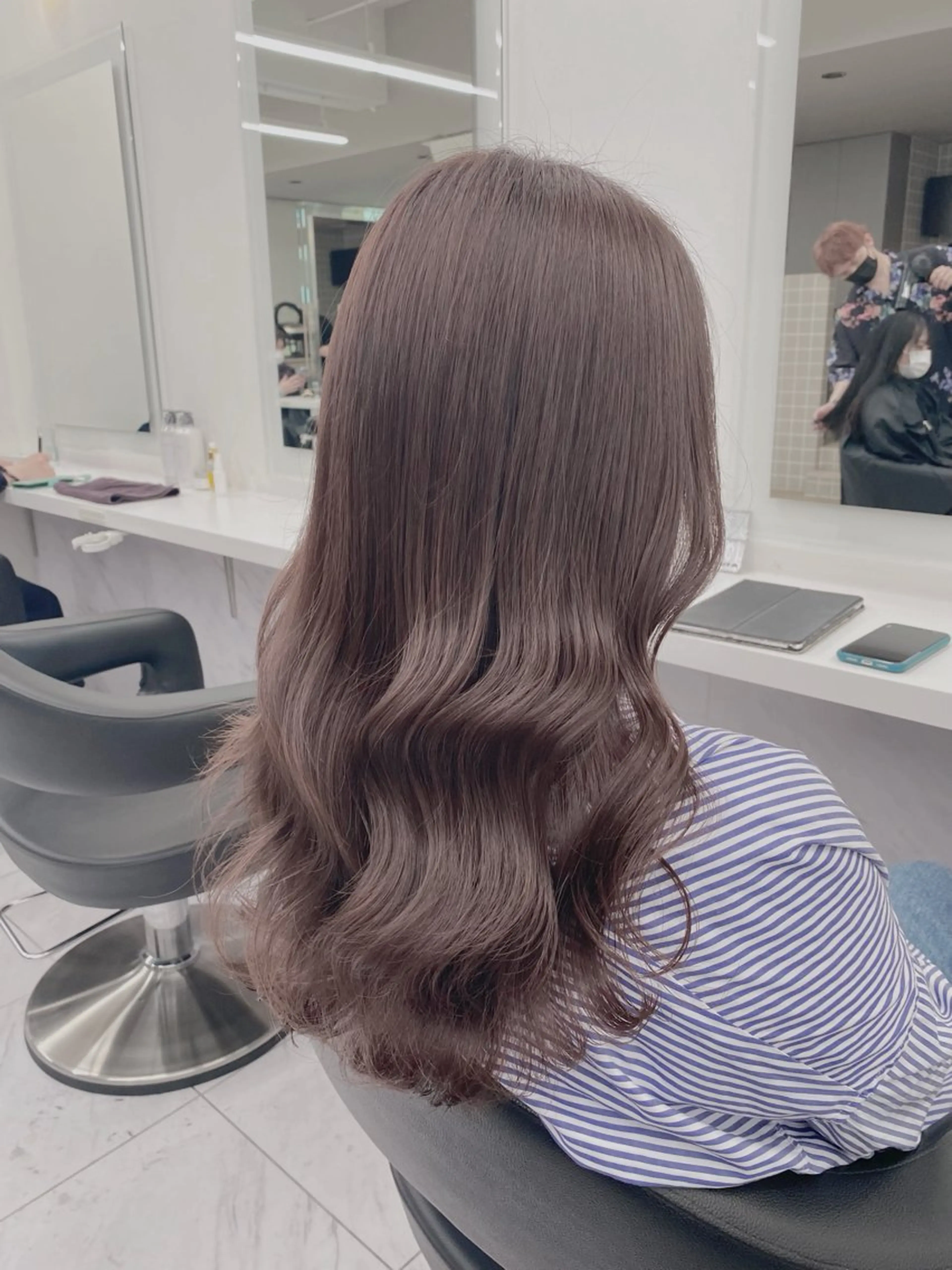 ロング カラー ダブルカラー 韓国ヘアKYONのヘアスタイル