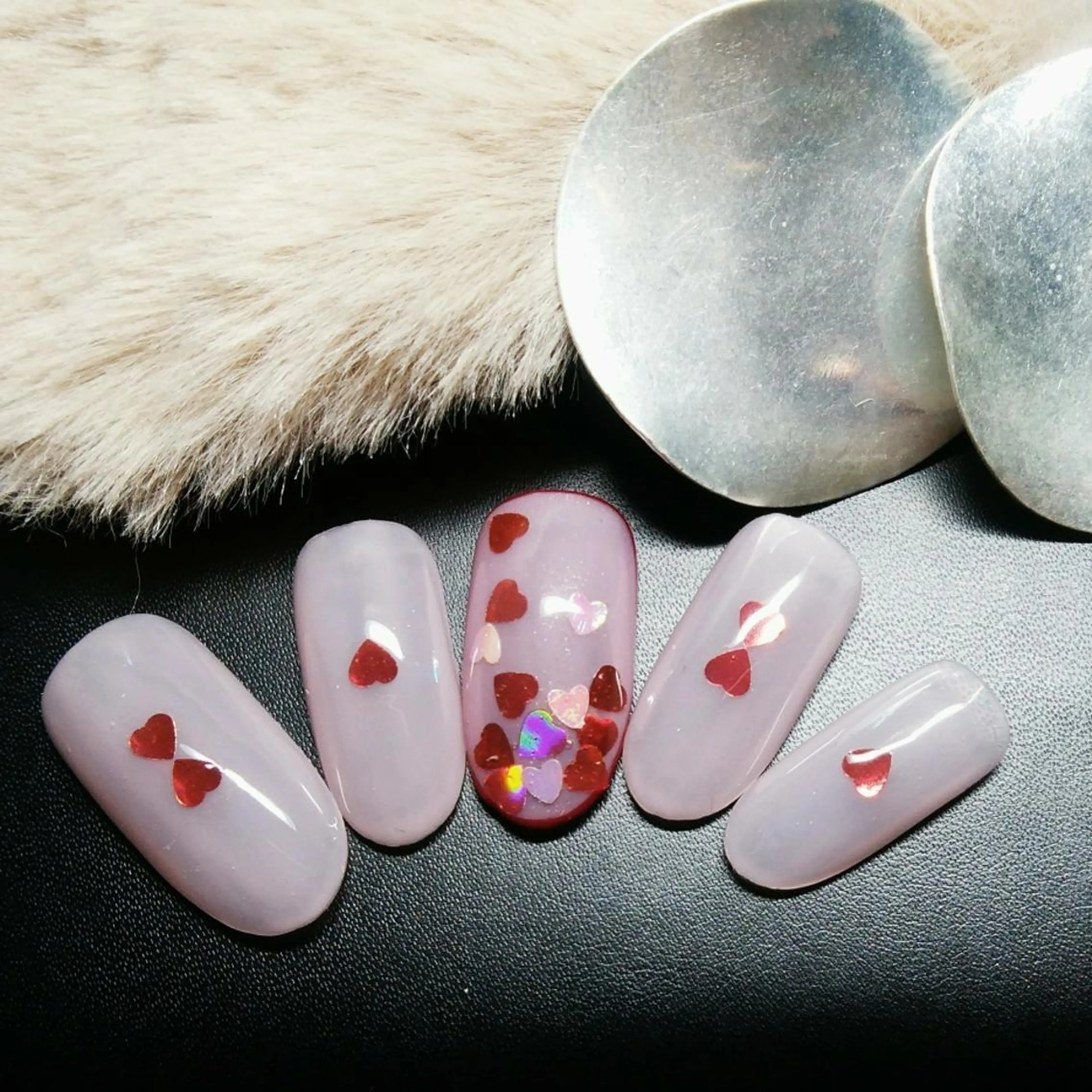 ネイル ハート ハンドネイル リラクゼーション＆ネイル仙殊~センジュ~所属・senju 　のネイルデザイン