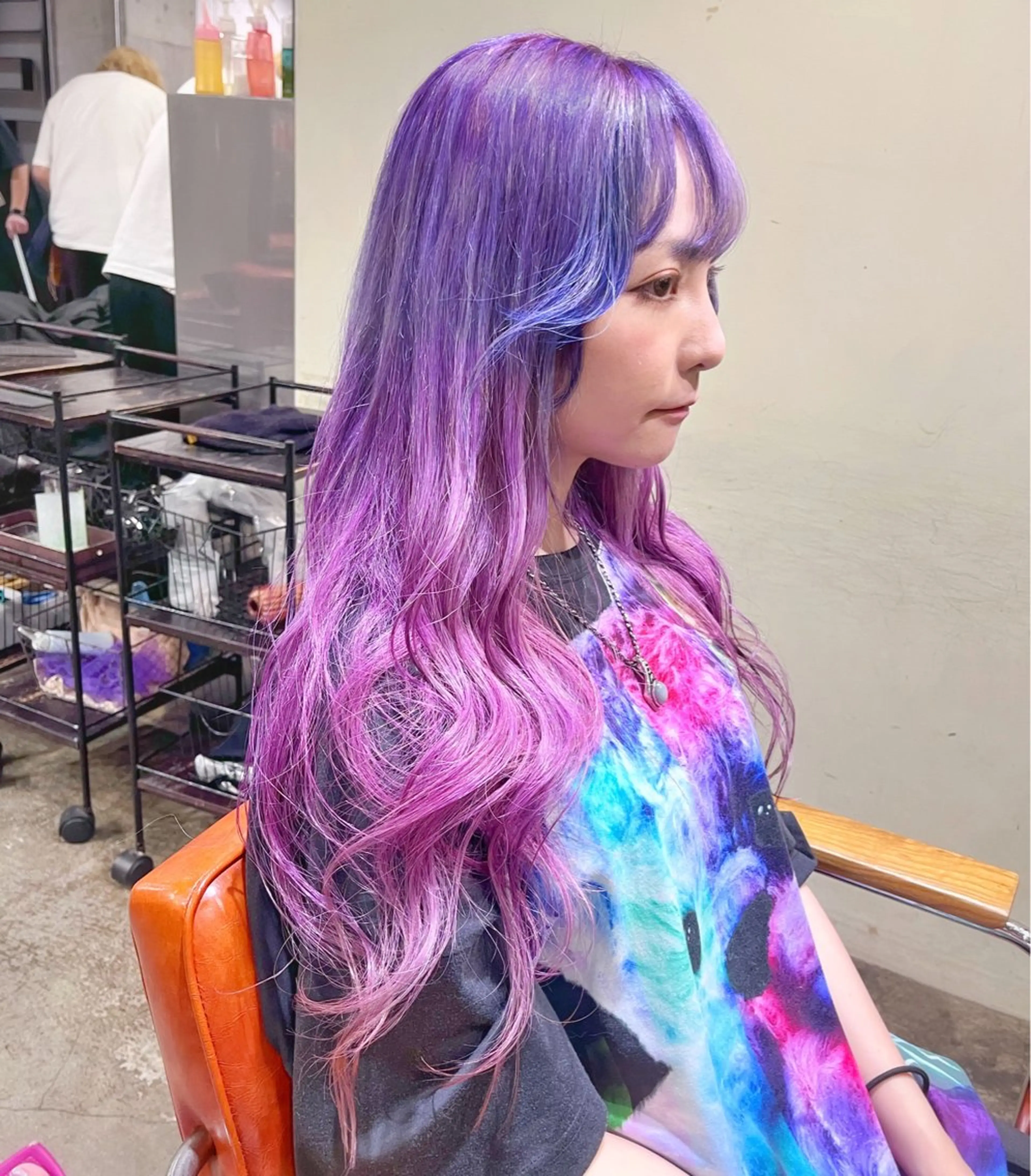 ロング カラー ヘアアレンジ グラデーションカラー ヘアカラー ピンクカラー🩷 ヘアセットＮＯ.1のヘアスタイル