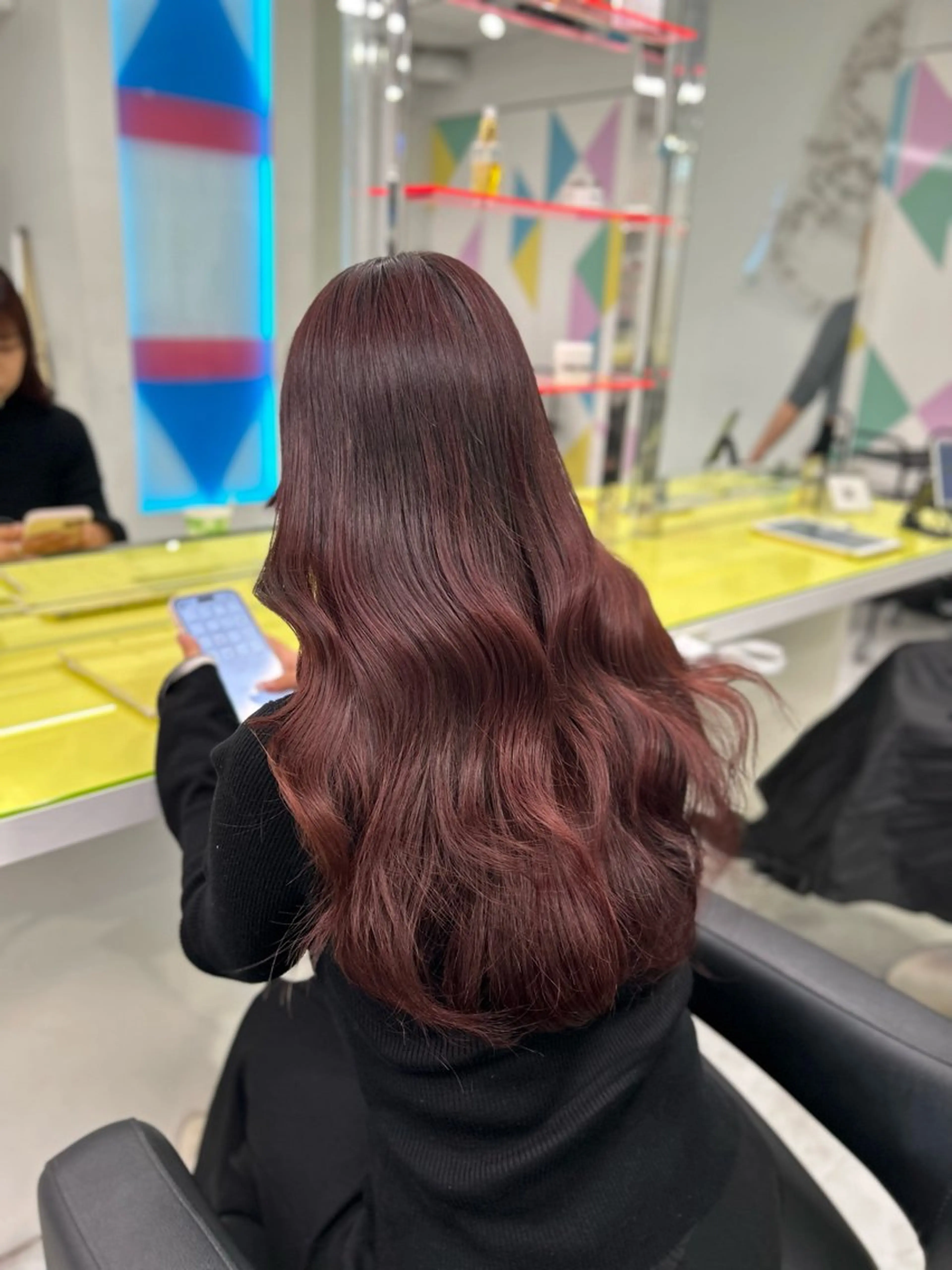 ロング カラー ヘアアレンジ ケアカラー ロング カット ヘアカラー トリートメント 中韓🇰🇷暖色🖤 レイヤー🌙らいるのヘアスタイル