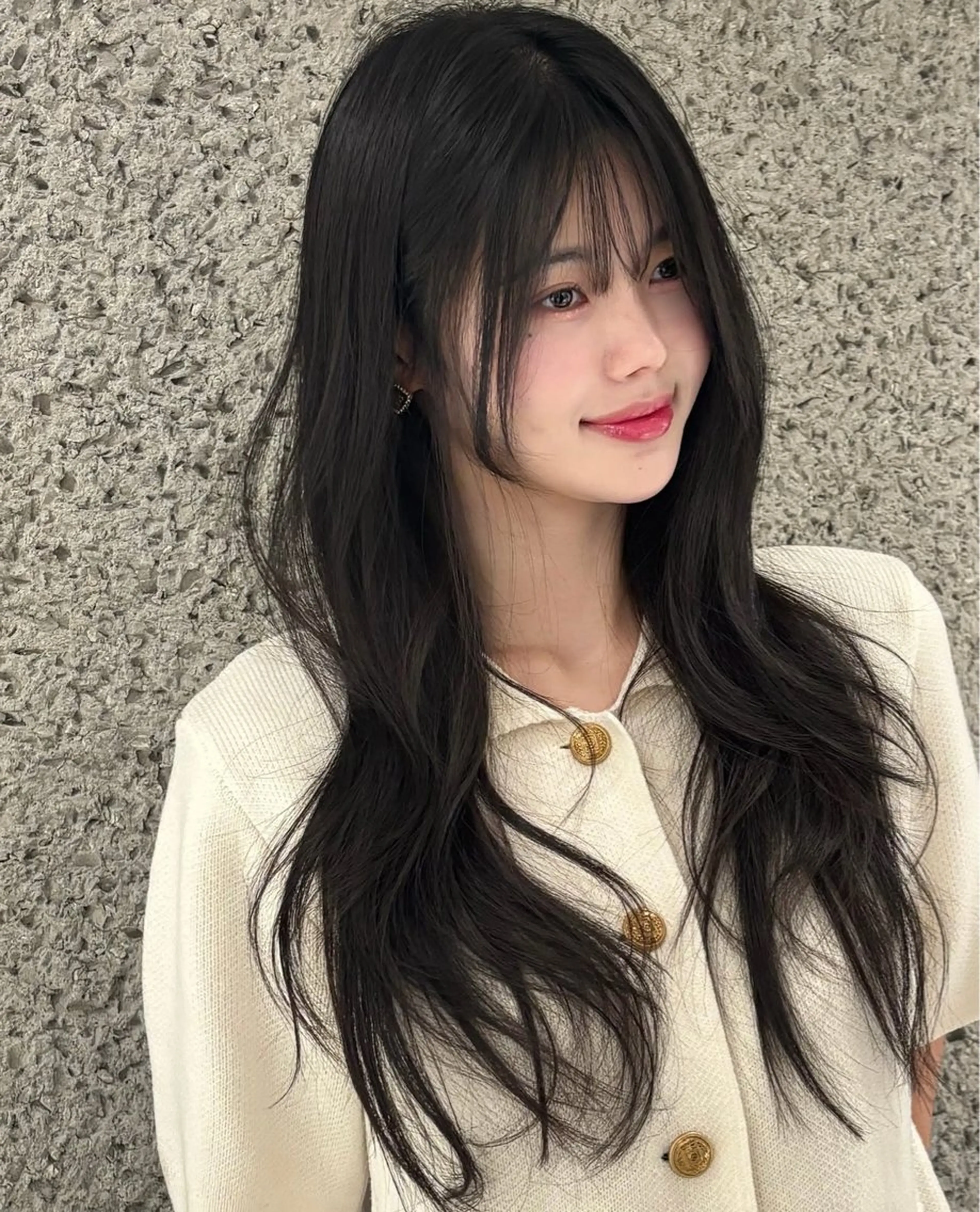 ロング カット ヘアカラー salowin 原宿 aroa所属・韓国／ハッシュカット ／透明感カラー／金野のヘアスタイル