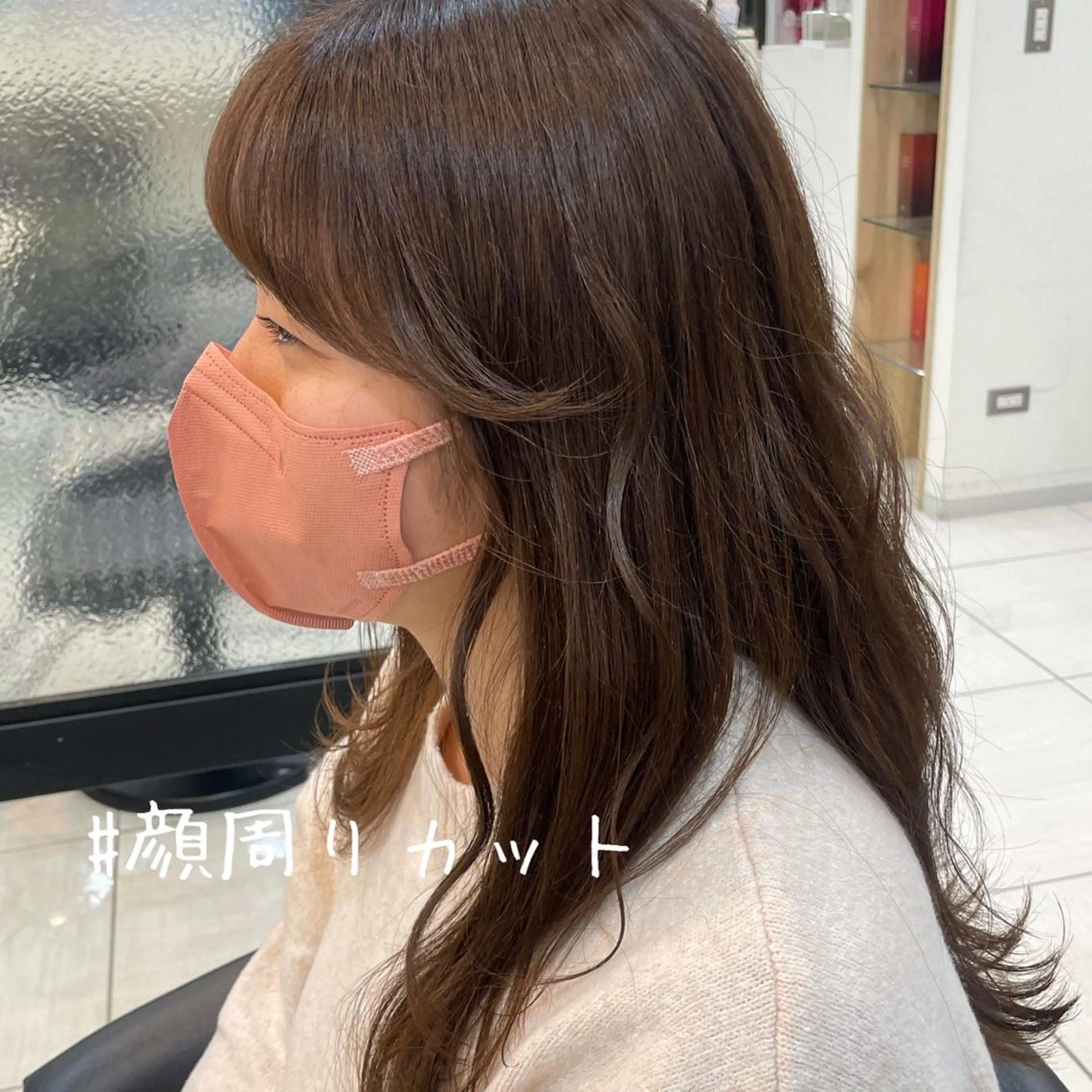 ロング カラー ヘアアレンジ 顔周りカット 小顔カット カット hana✿ /透明感カラーのヘアスタイル