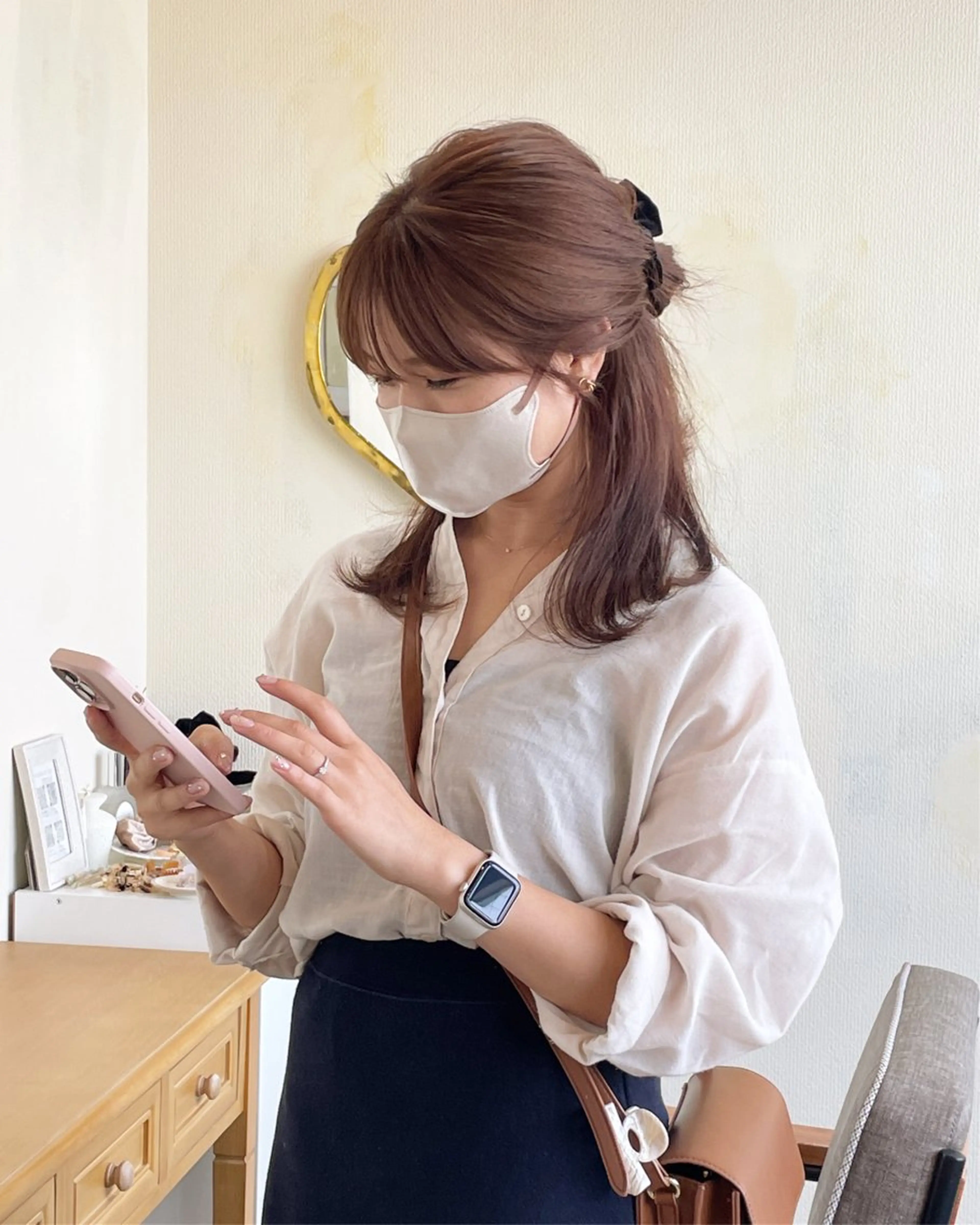 セミロング カラー R-5 shonandai所属・🍋透け感カラー🍃 オリーブ🍐Kahoのヘアスタイル