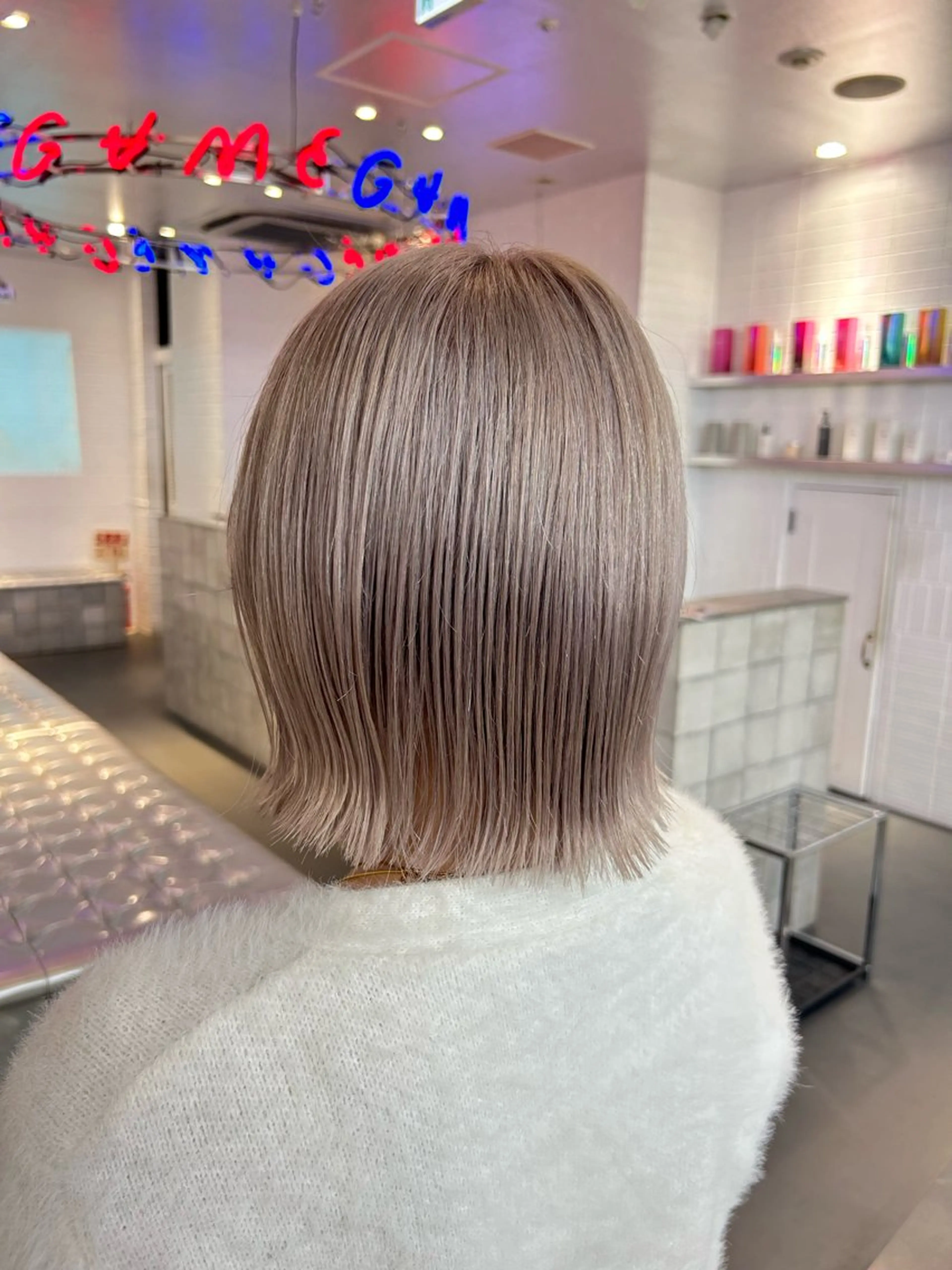 ロング ボブ エクステ 外国人風カラー レイヤーカット ヘアカラー MiRI💜地毛級 エクステ✖似合わせ技のヘアスタイル