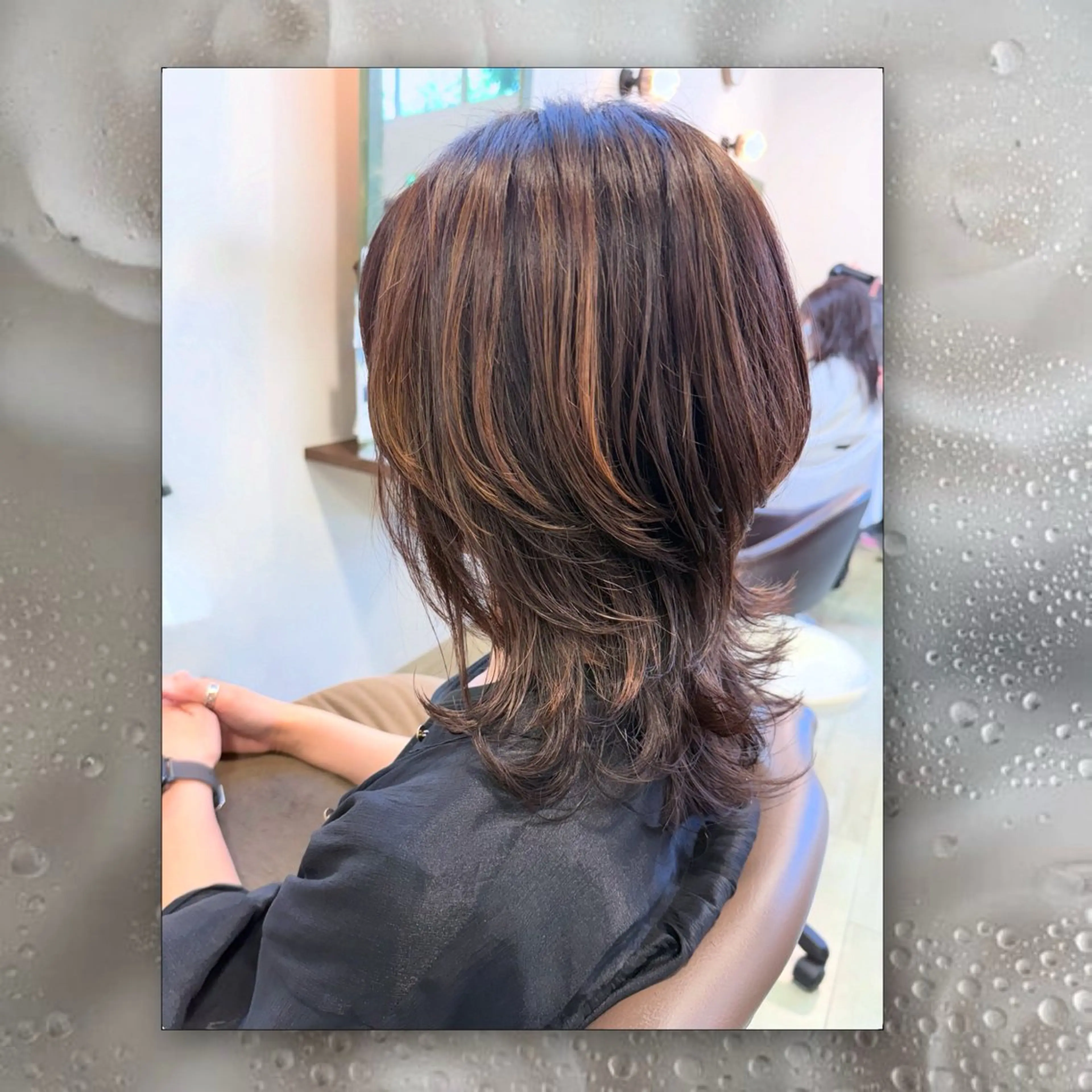 ミディアム カラー ハイライトカラー ハイライト ウルフカット カット ヘアカラー 🌼杉山 彩華🌼のヘアスタイル