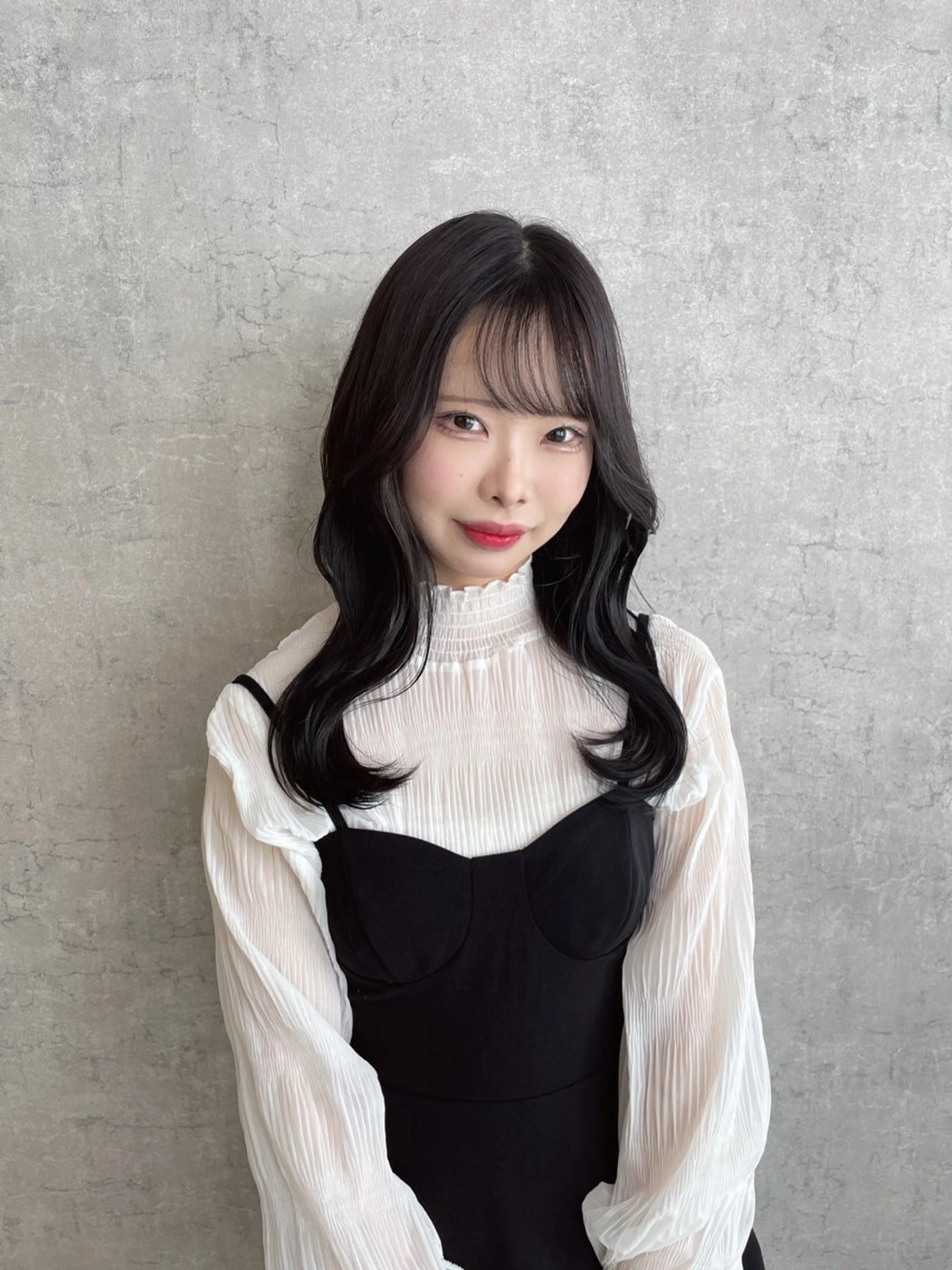 ミディアム 顔まわりレイヤー 顔周りカット 姫カット 髪質改善 韓国風ヘア カット ヘアカラー トリートメント トレンド韓国ヘア 🇰🇷のんのヘアスタイル