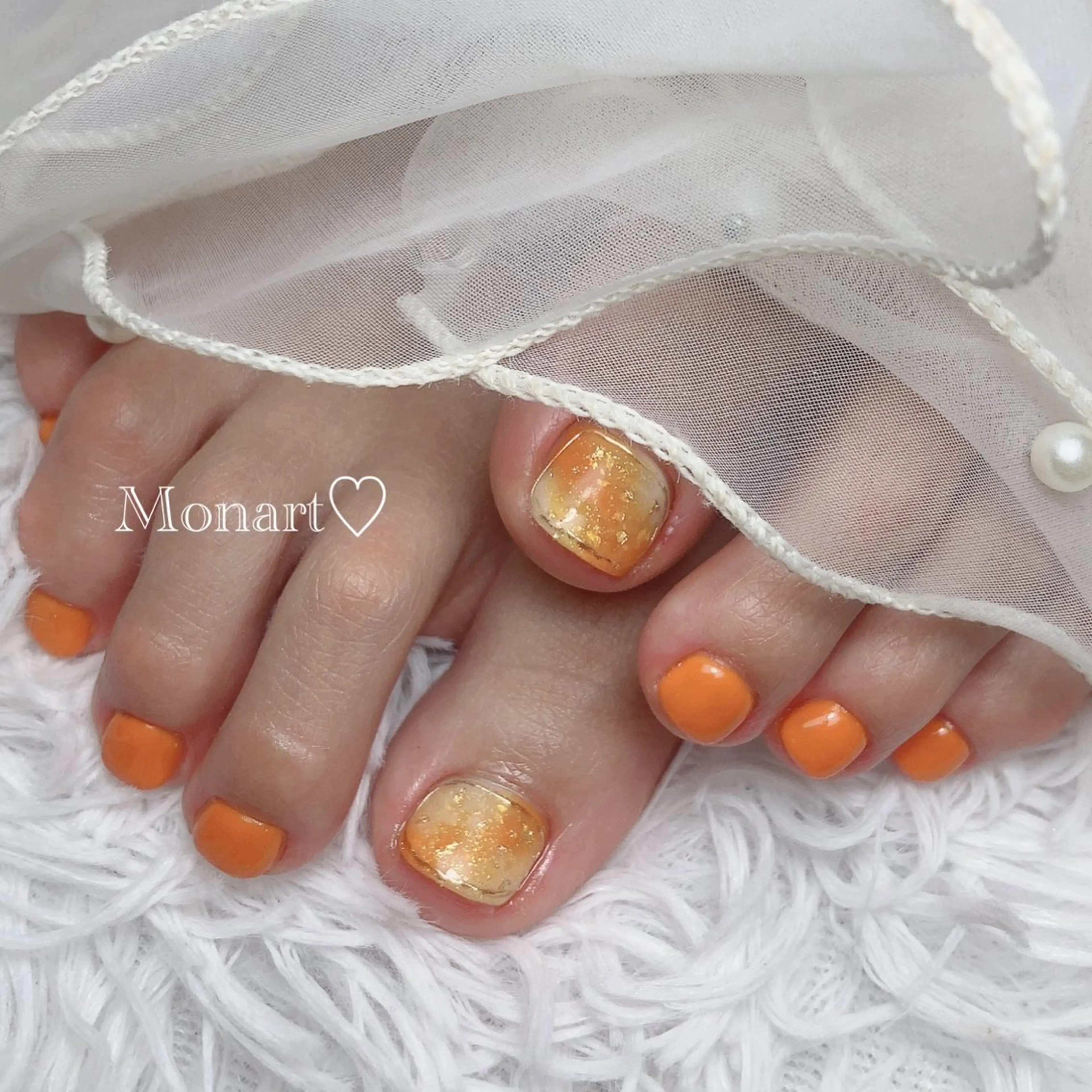 ネイル オレンジ Monart♡ Misaoのネイルデザイン