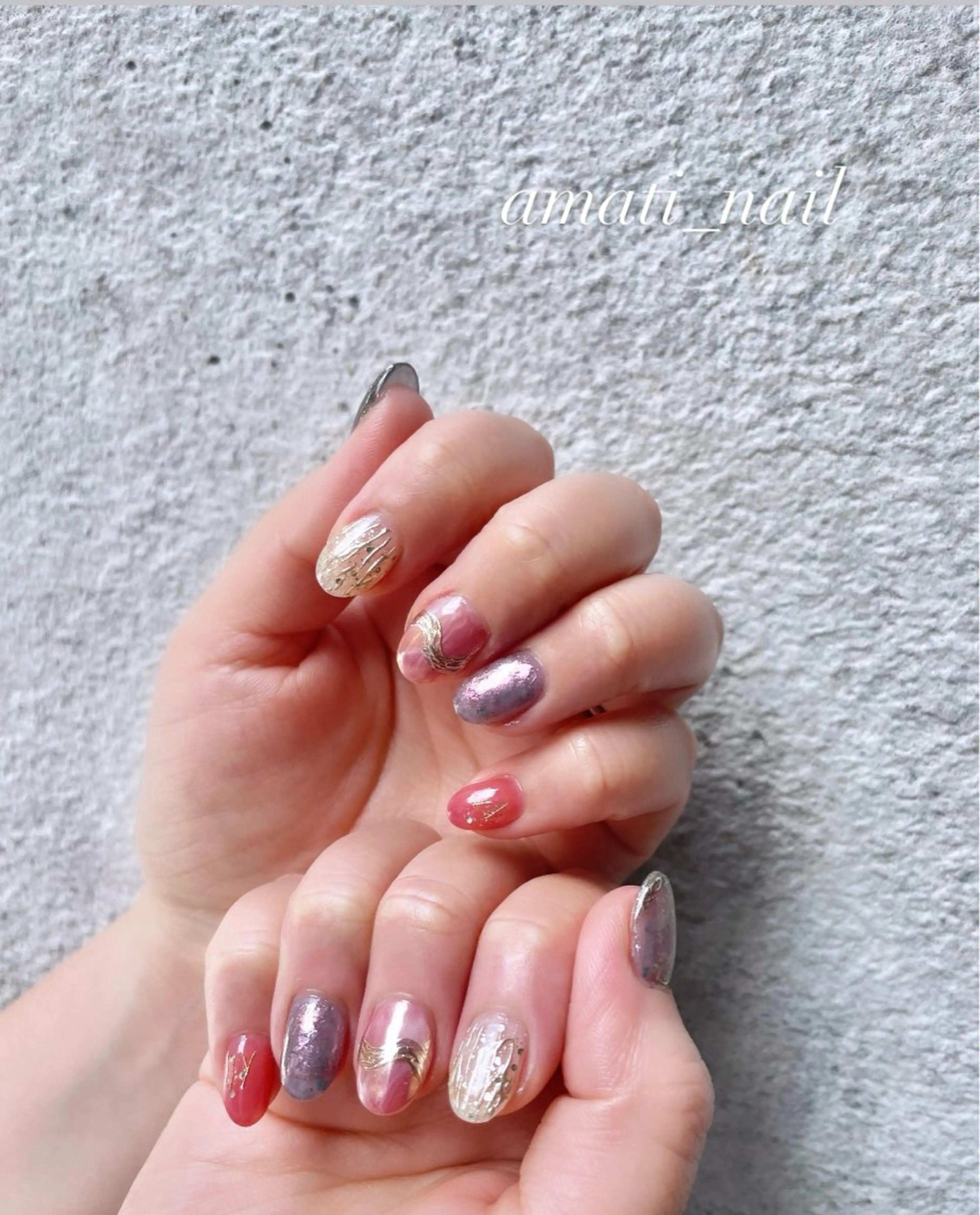 ネイル フットネイル ジェルネイル キラキラネイル マグネットネイル ミラーネイル ハンドネイル amati_nail TAKAKOのネイルデザイン