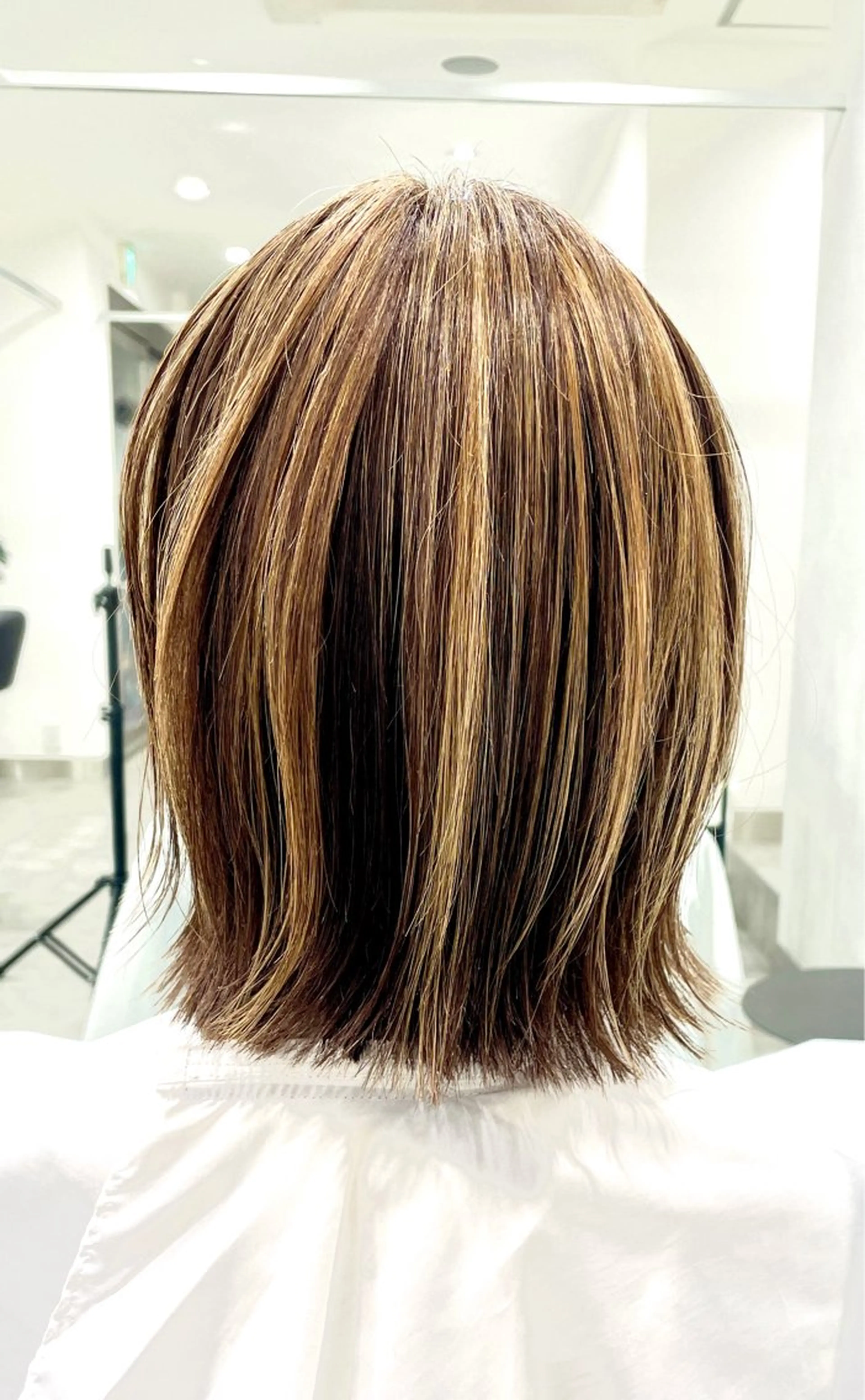 ミディアム カラー ヘアアレンジ ブリーチ ケアブリーチ ボブ 韓国風ヘア レイヤーカット カット 💝似合わせカット& カラーＵｒｕｎａ💝のヘアスタイル