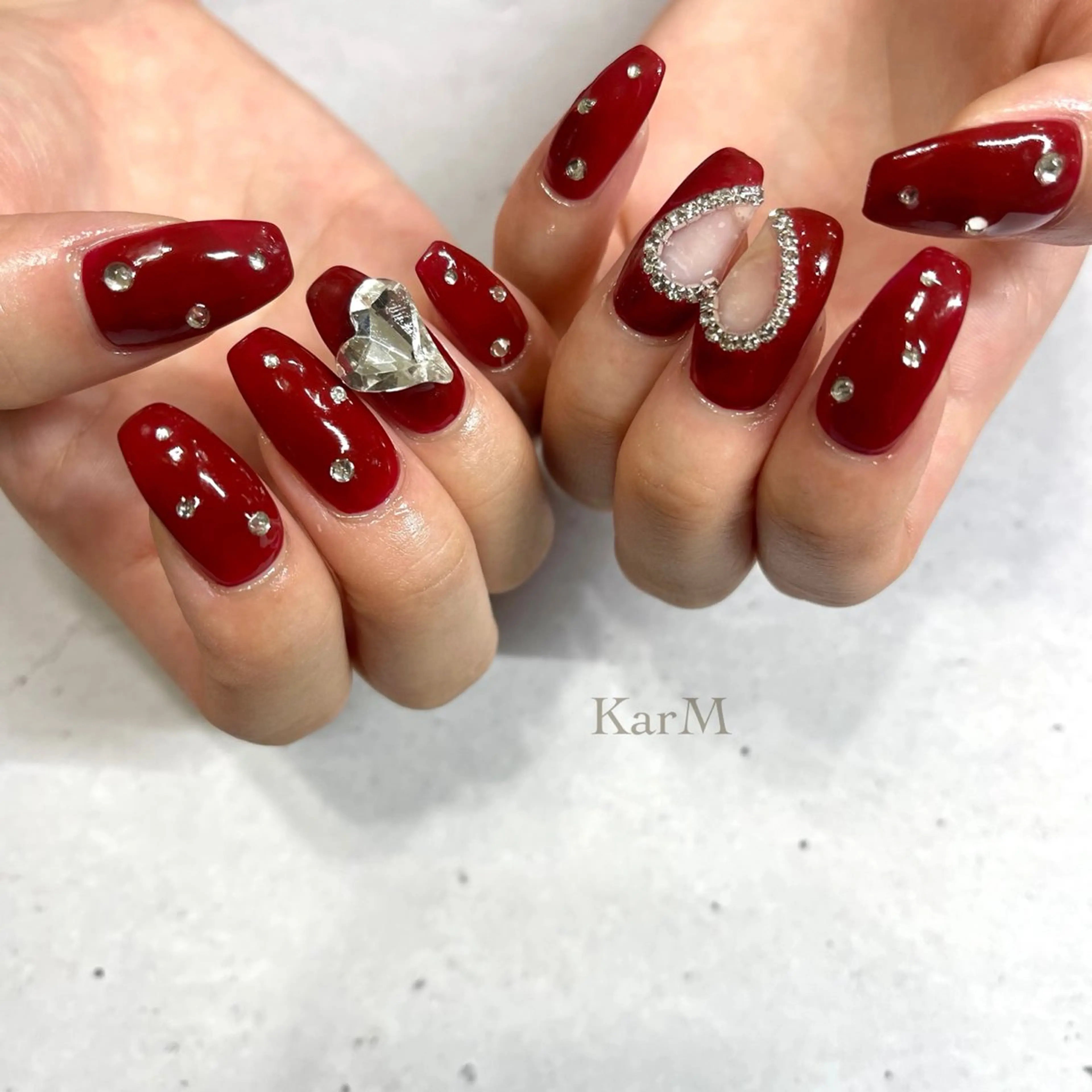 ネイル オーロラネイル ボルドー チークネイル フラッシュネイル フレンチネイル ハンドネイル ogino karinのネイルデザイン