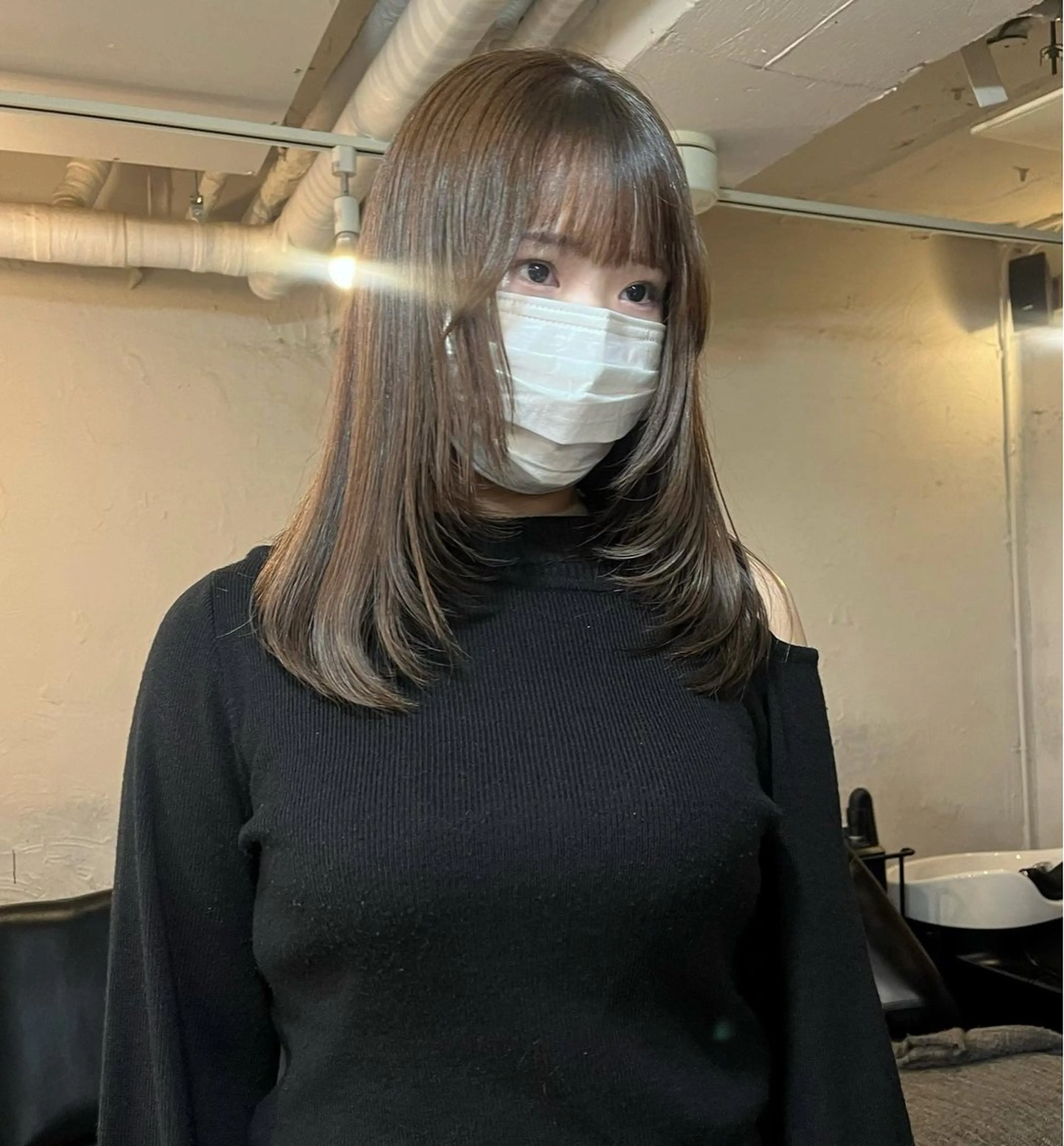 ミディアム カラー カット ヘアカラー トリートメント mizuho🐈‍⬛ 艶髪￤ダークトーンのヘアスタイル