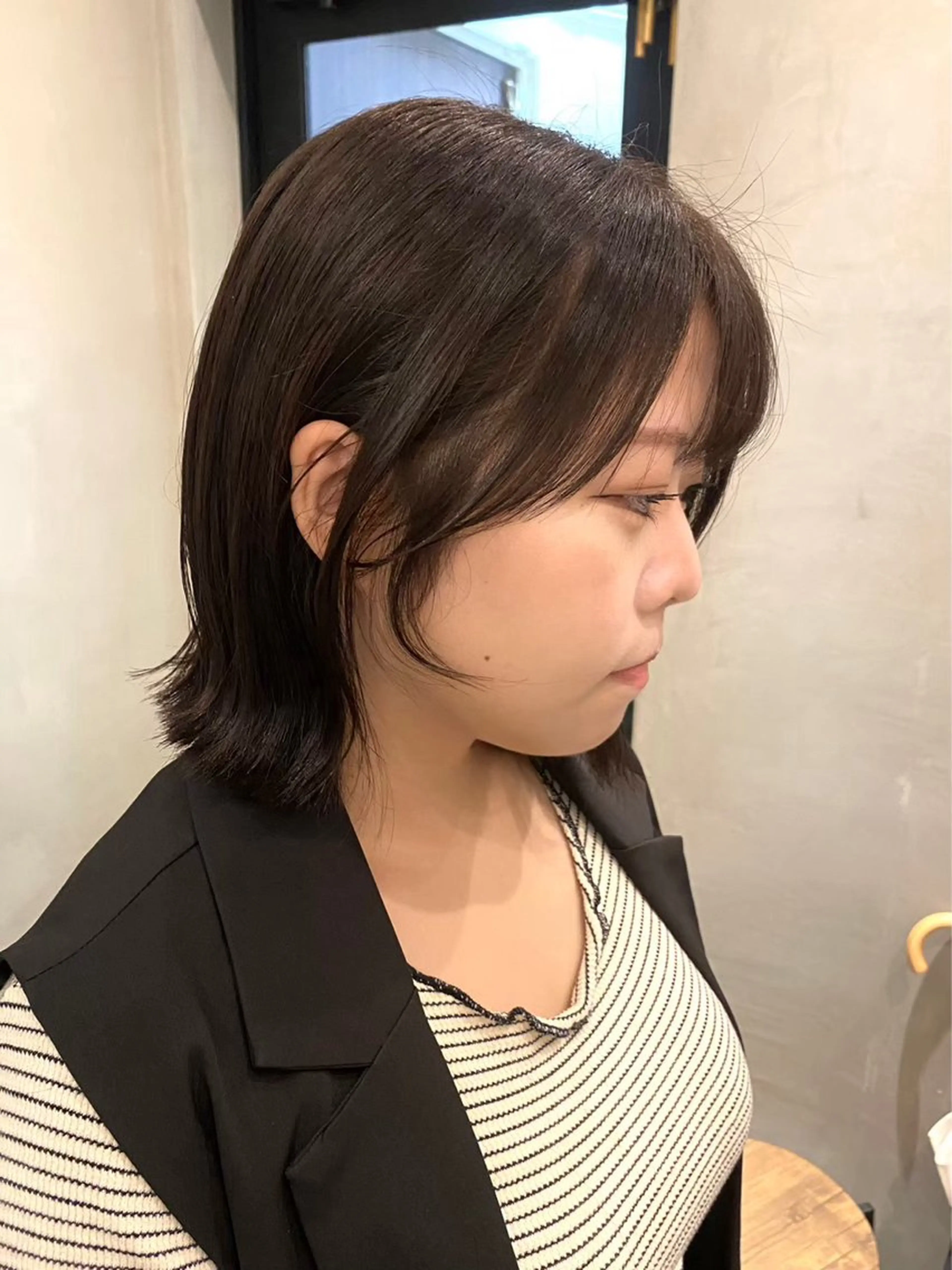 ミディアム カラー カット ヘアカラー トリートメント フルノコウキ/新宿/ レイヤーボブ/韓国風のヘアスタイル