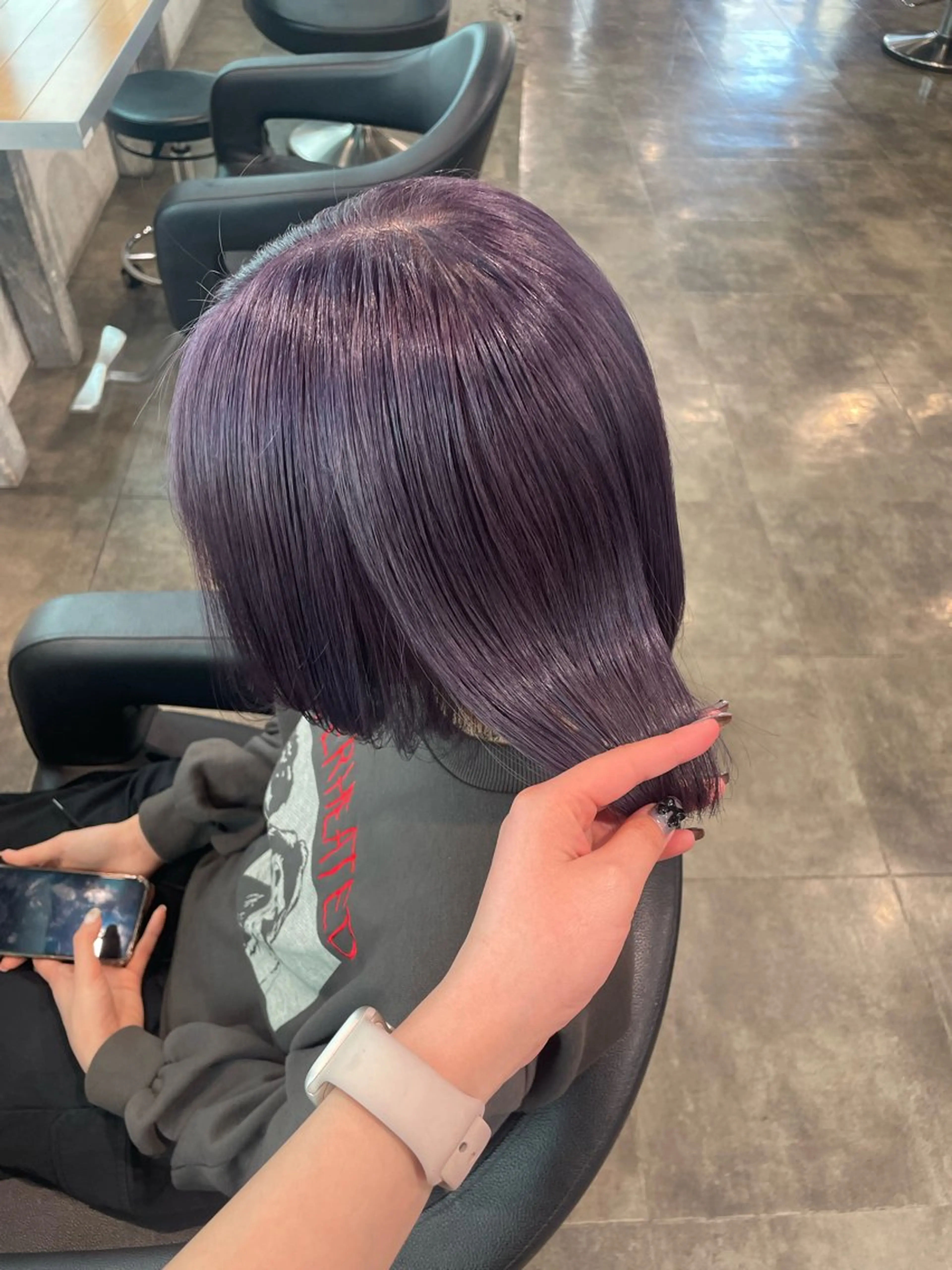 ミディアム ヘアカラー ハイトーンブロンド 横浜💞ミオのヘアスタイル