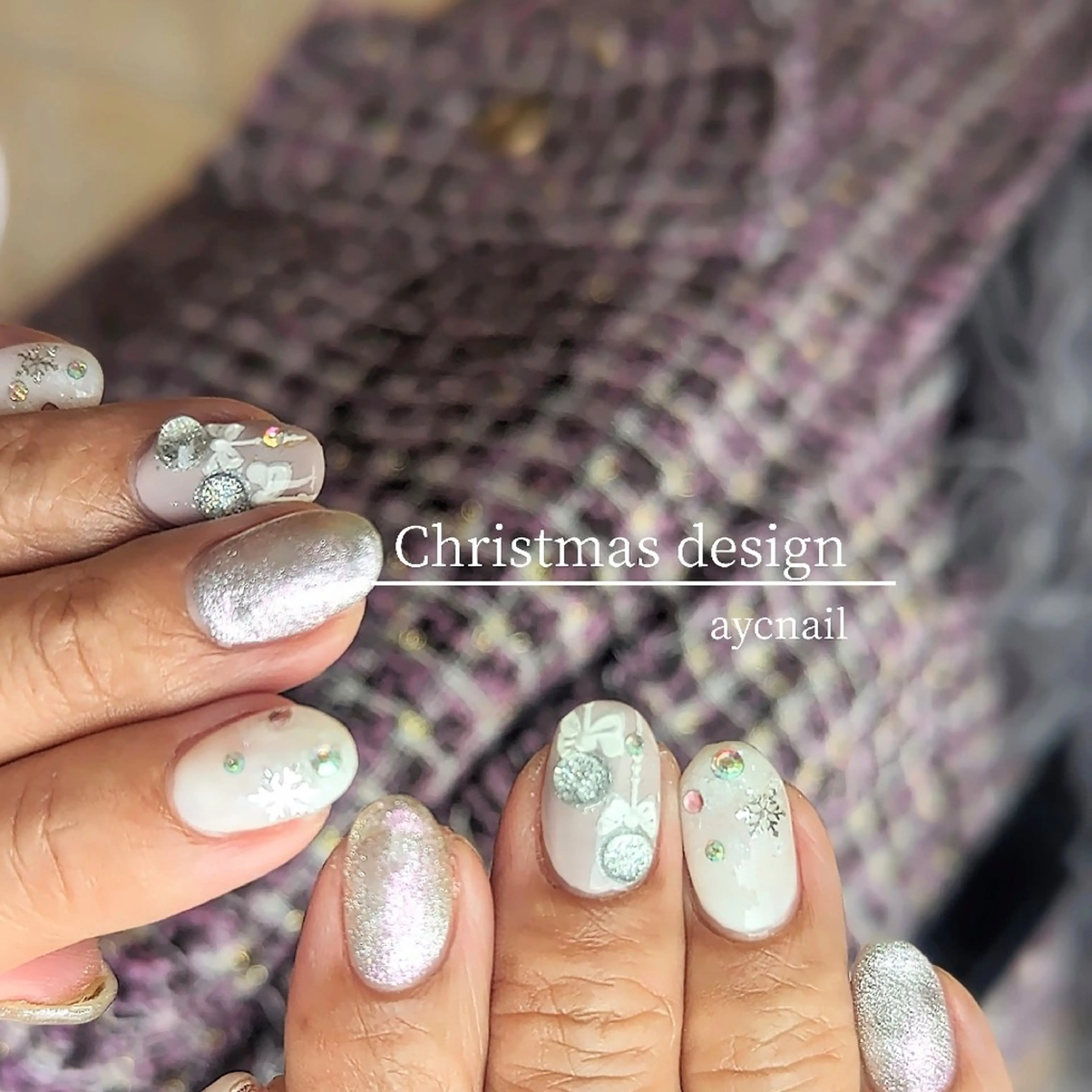 ネイル 冬ネイル クリスマス ハンドネイル aycnail 　Ayakaのネイルデザイン