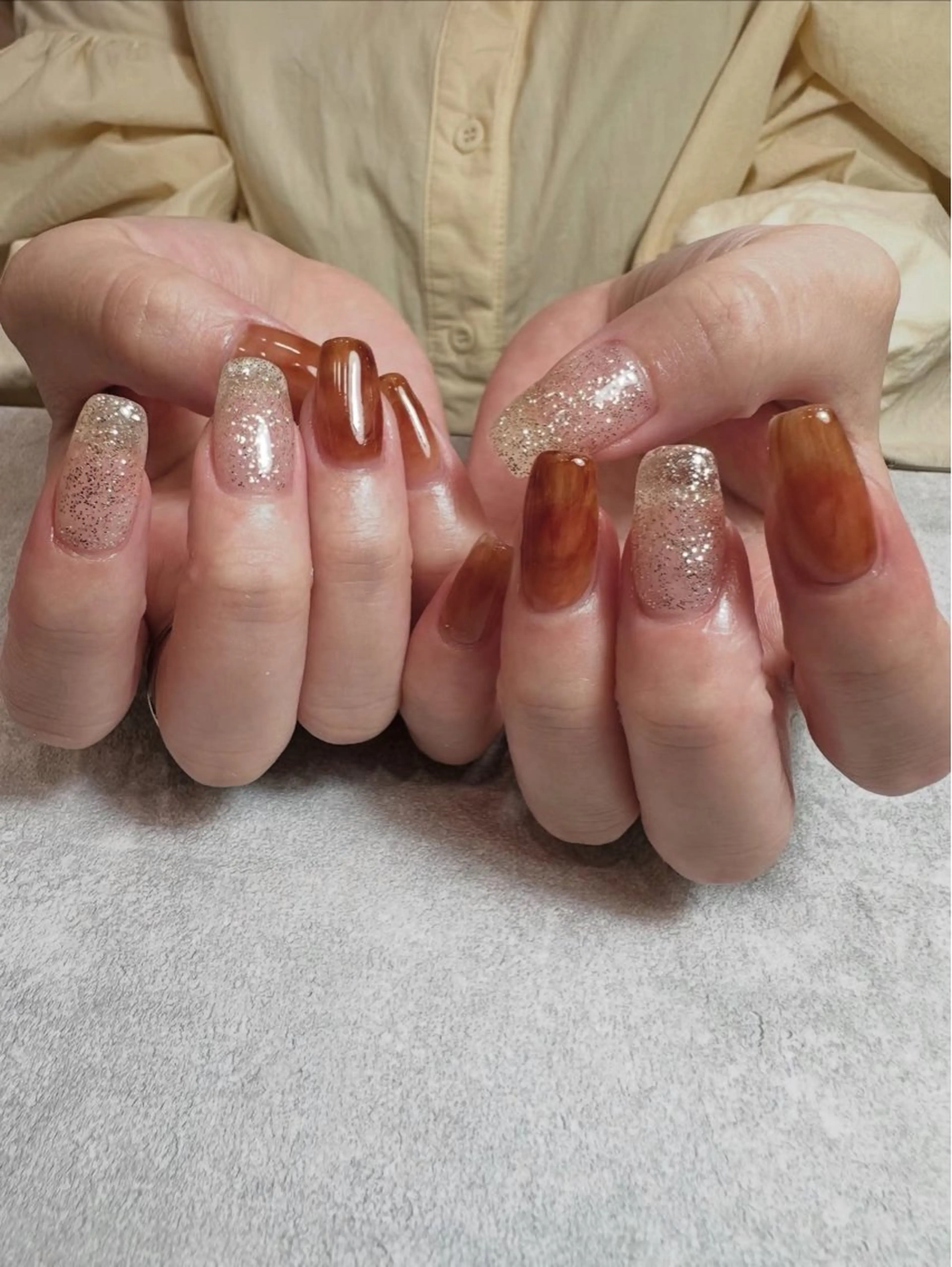 ネイル ブラウン Miu 川越東口ネイルサロンのネイルデザイン