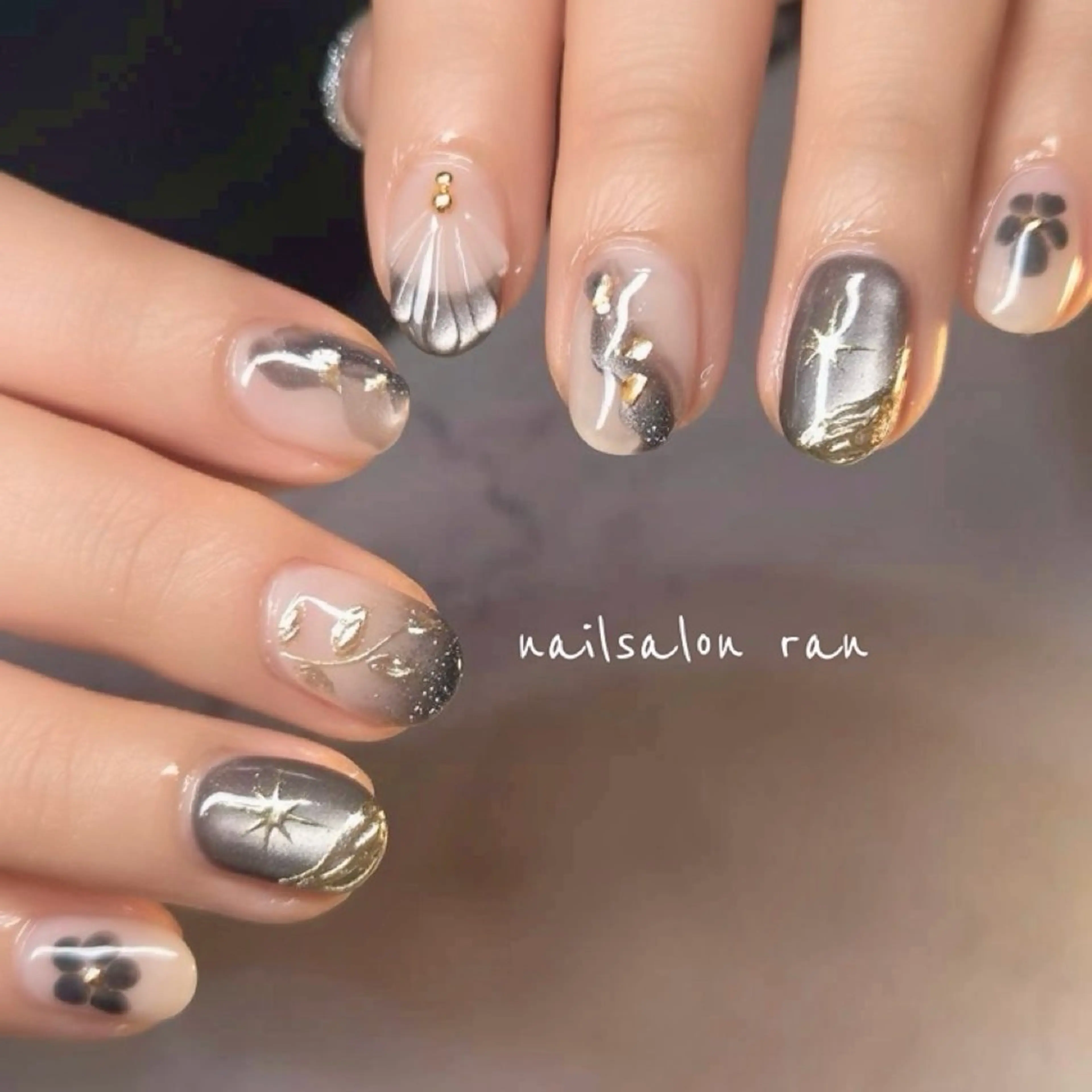 ネイル ニュアンスネイル ハンドネイル ハンドケア nailsalon ranのネイルデザイン