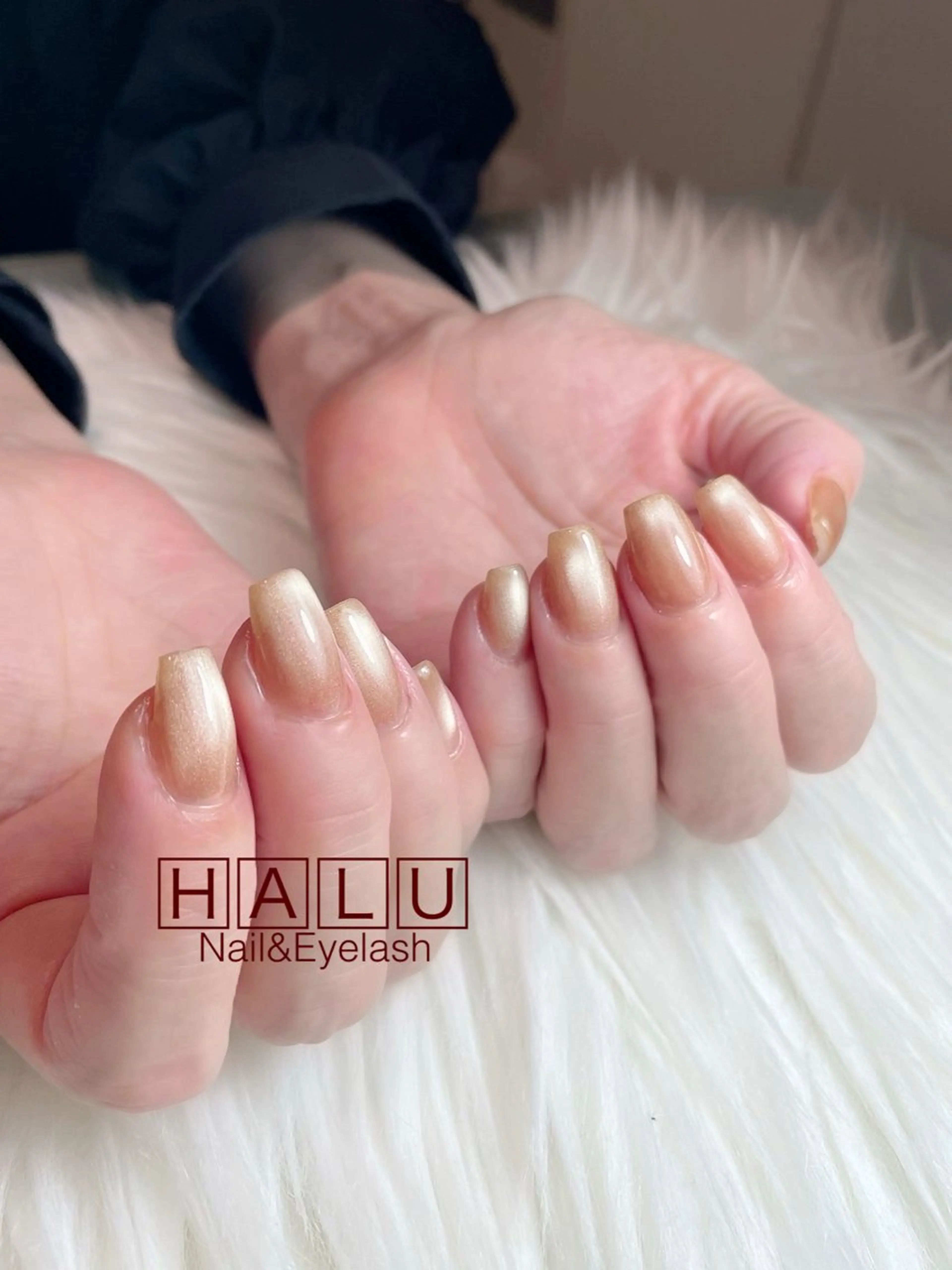 ネイル ブラウン マグネットネイル ハンドネイル フットネイル HALU ハルのネイルデザイン