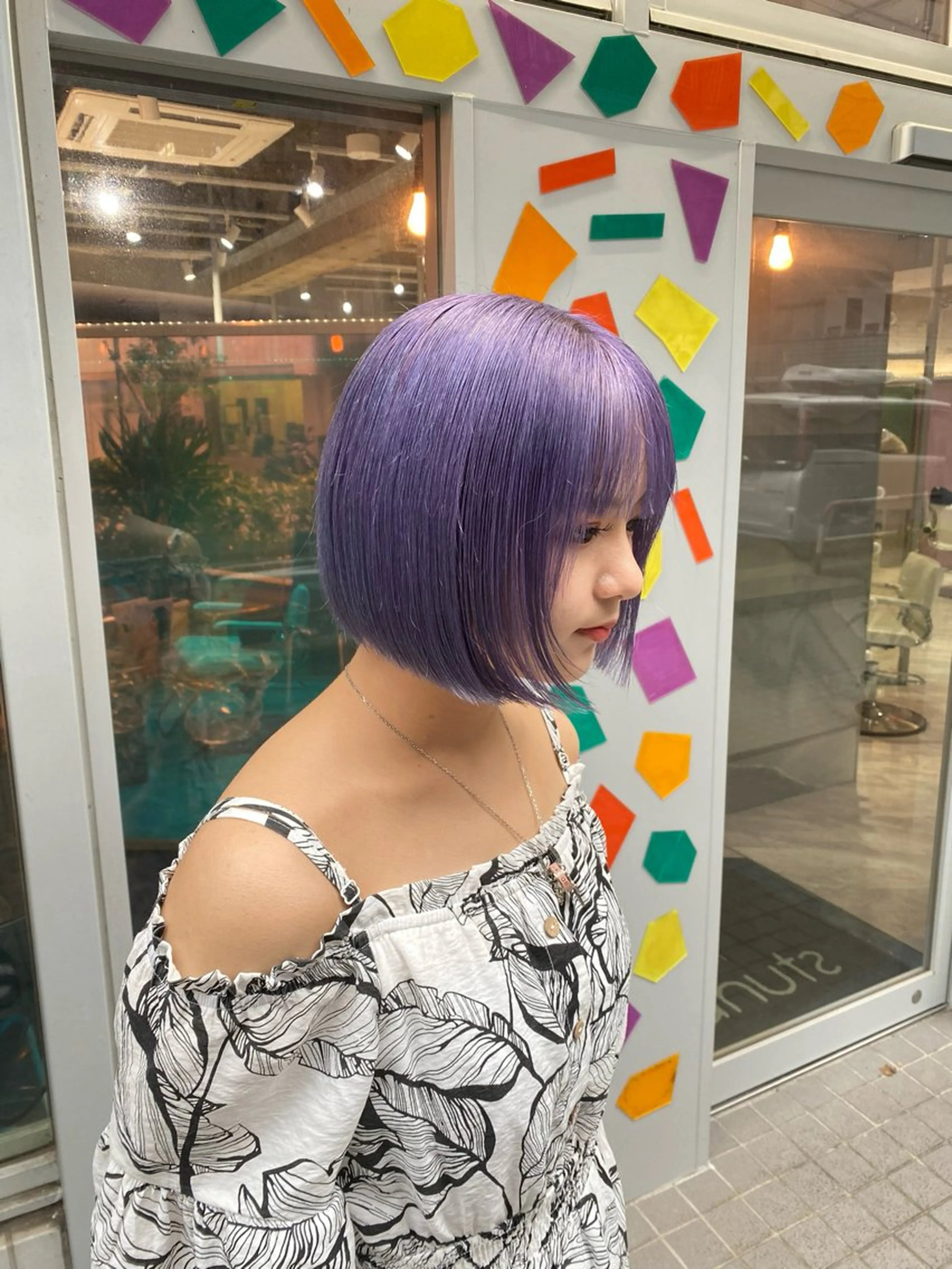 ショート カラー ブリーチ ケアブリーチ ラベンダーカラー ボブ トリートメント カット Riganuts池袋 Hayato✂︎のヘアスタイル