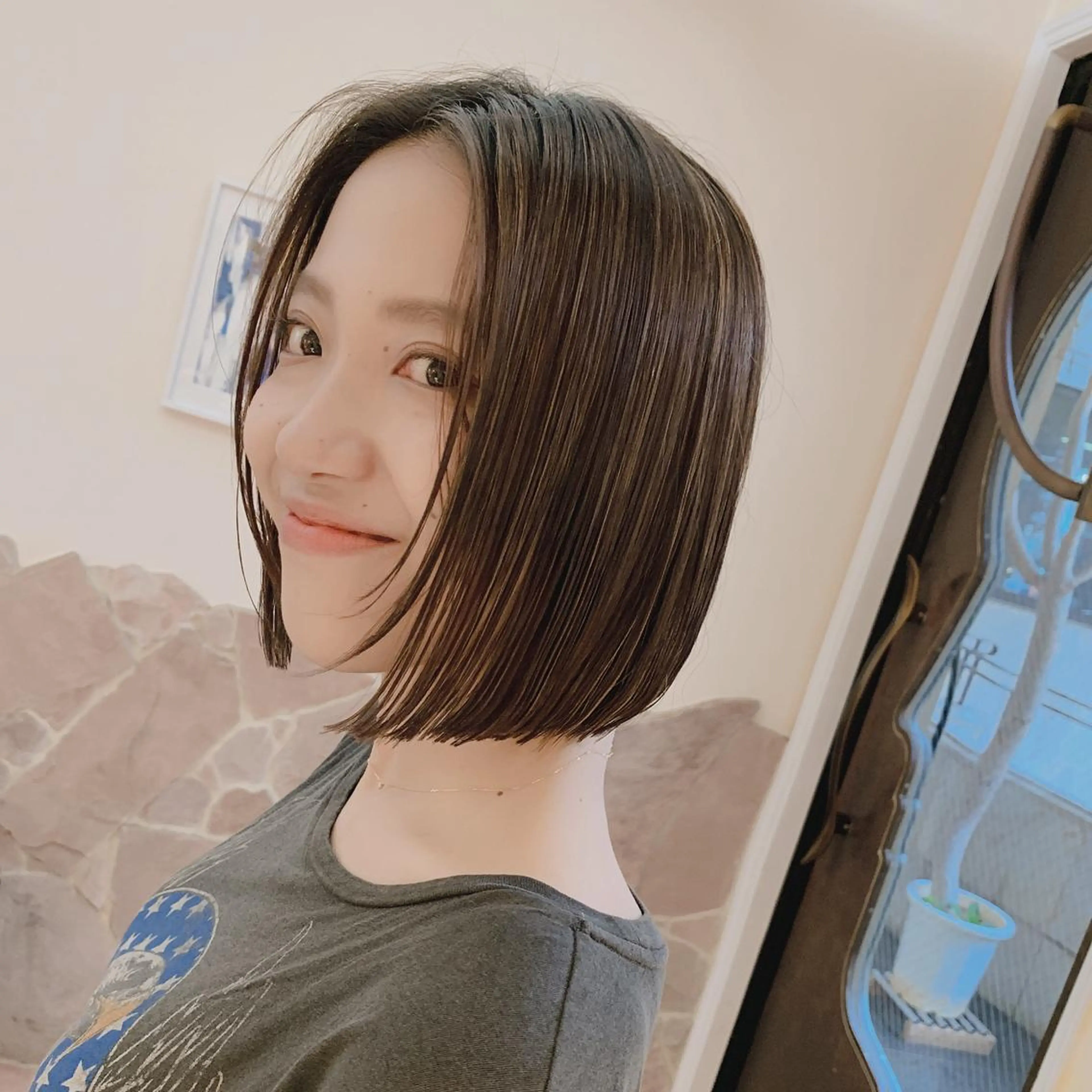 ショート 切りっぱなしボブ ボブ カット ヘアカラー トリートメント 高橋 一矢のヘアスタイル