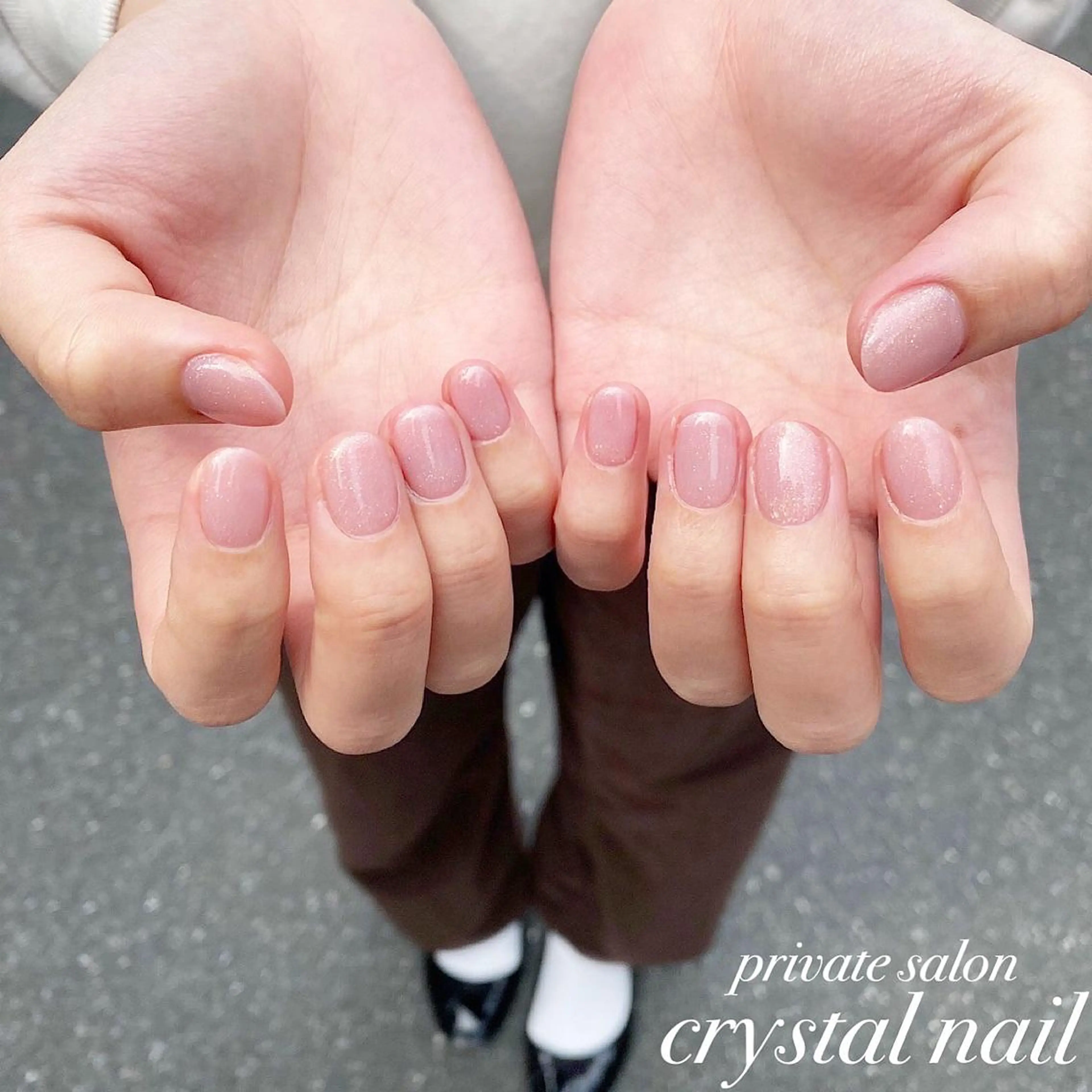 ネイル ラメ(グリッター) ピンク Crystal Nailのネイルデザイン