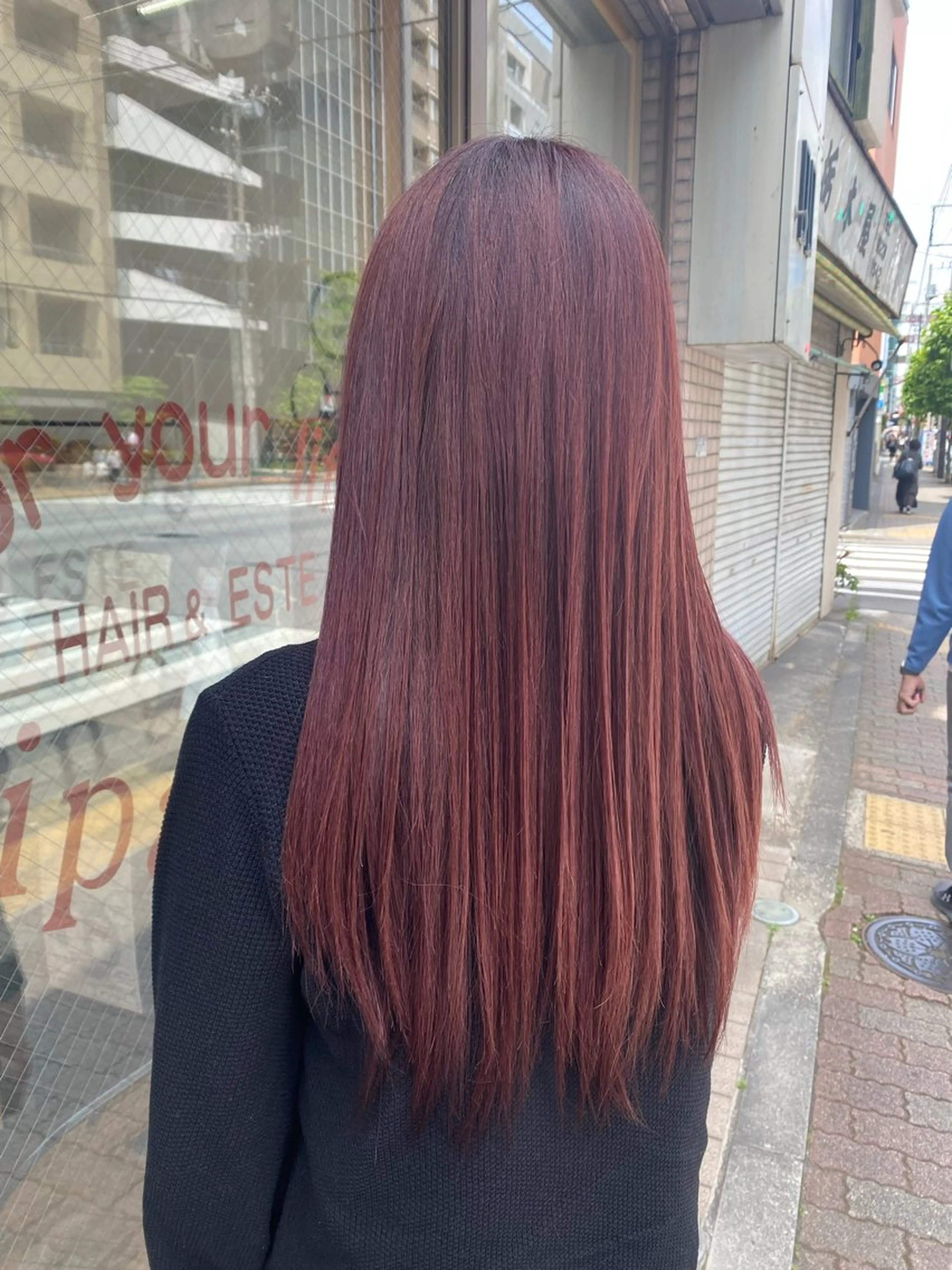 ロング カラー ブリーチ ピンクカラー ️🫧押上️🫧はな 🫧うる艶パーマのヘアスタイル