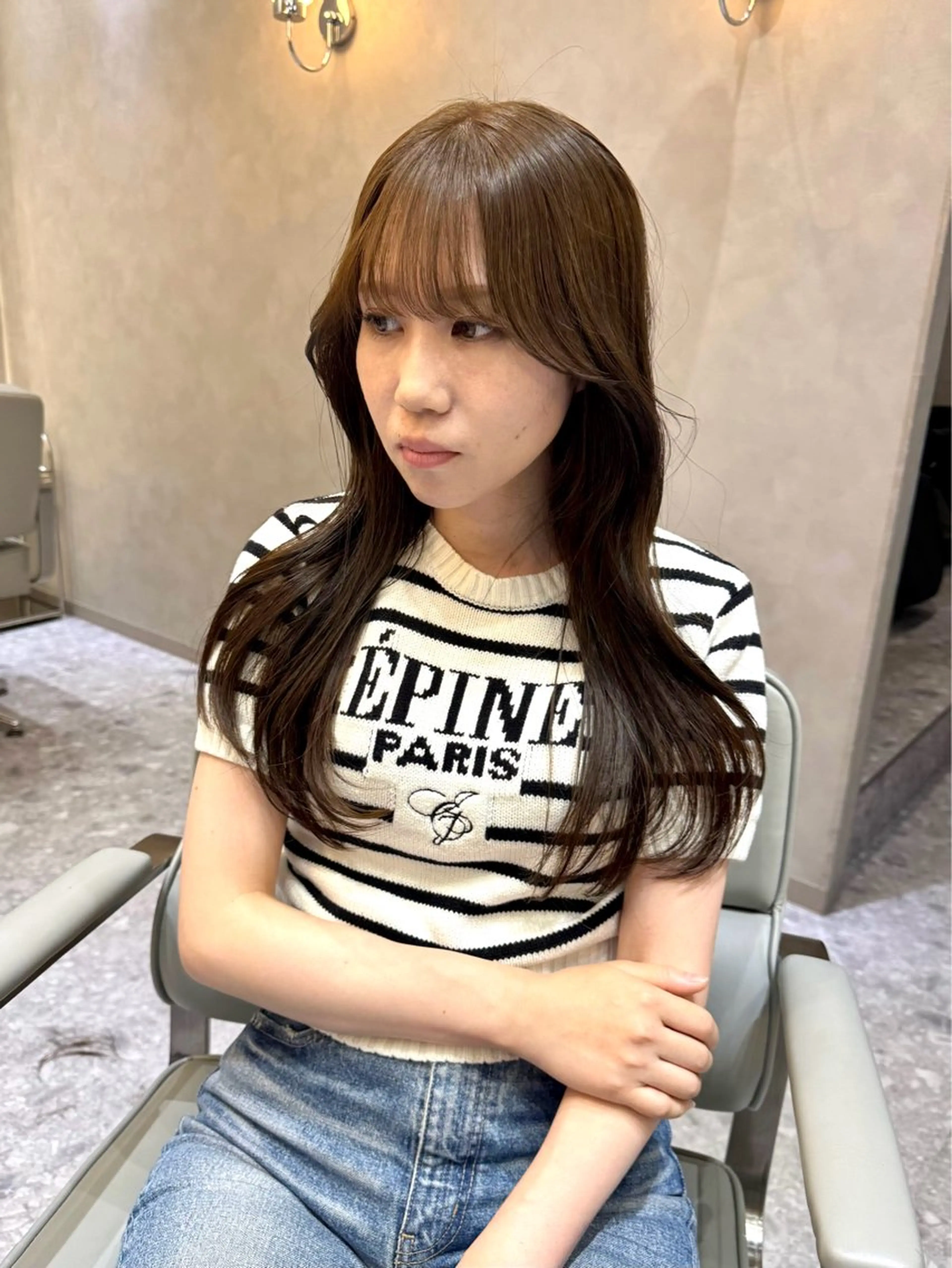 ロング カラー ヘアカラー トリートメント 韓国ヘア🇰🇷/ 顔まわり/松田光里のヘアスタイル