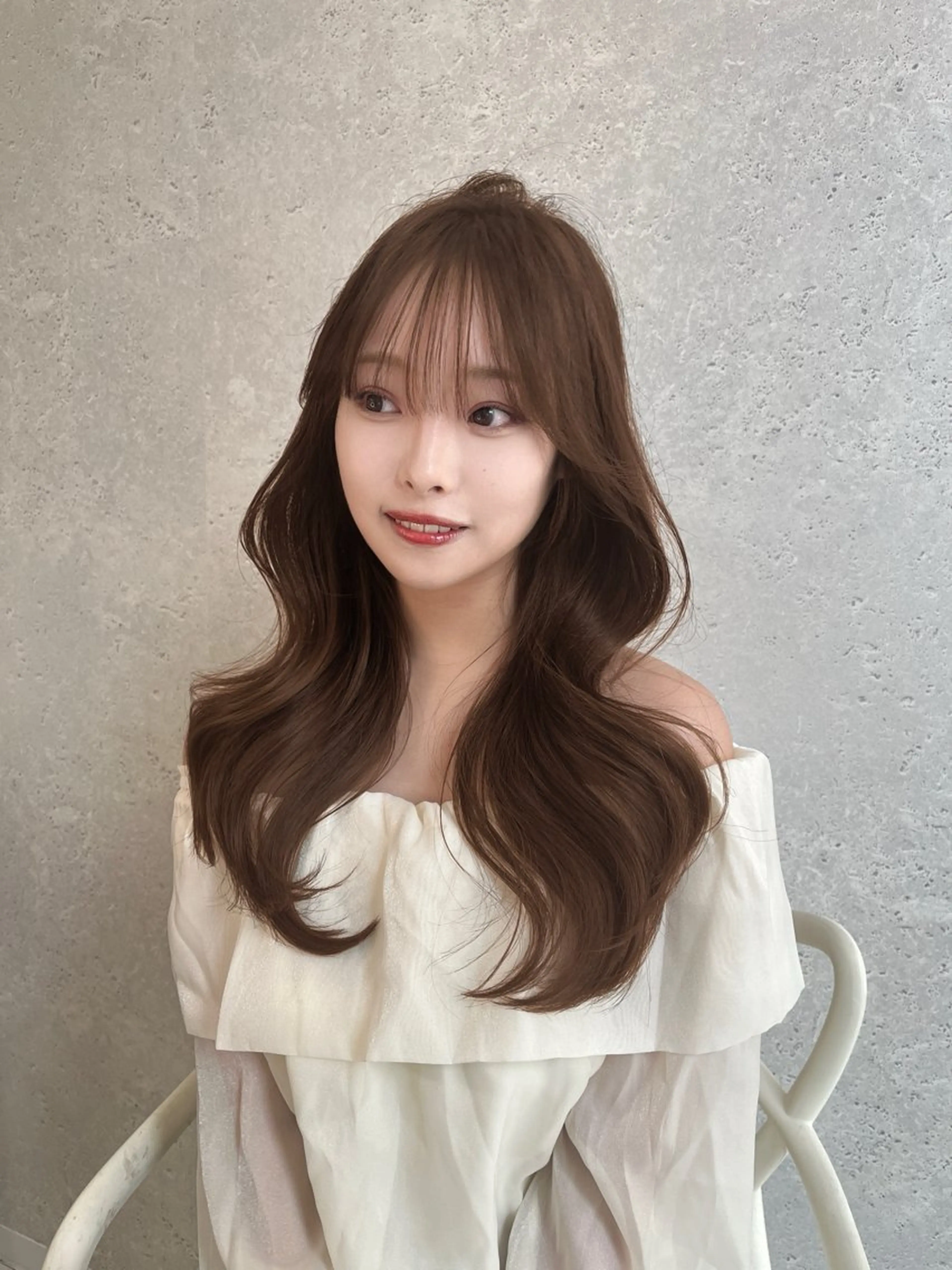 ロング カラー カット ヘアカラー ヘアセット 🤎大人かわいい🤎 韓国レイヤー🤎力丸のヘアスタイル