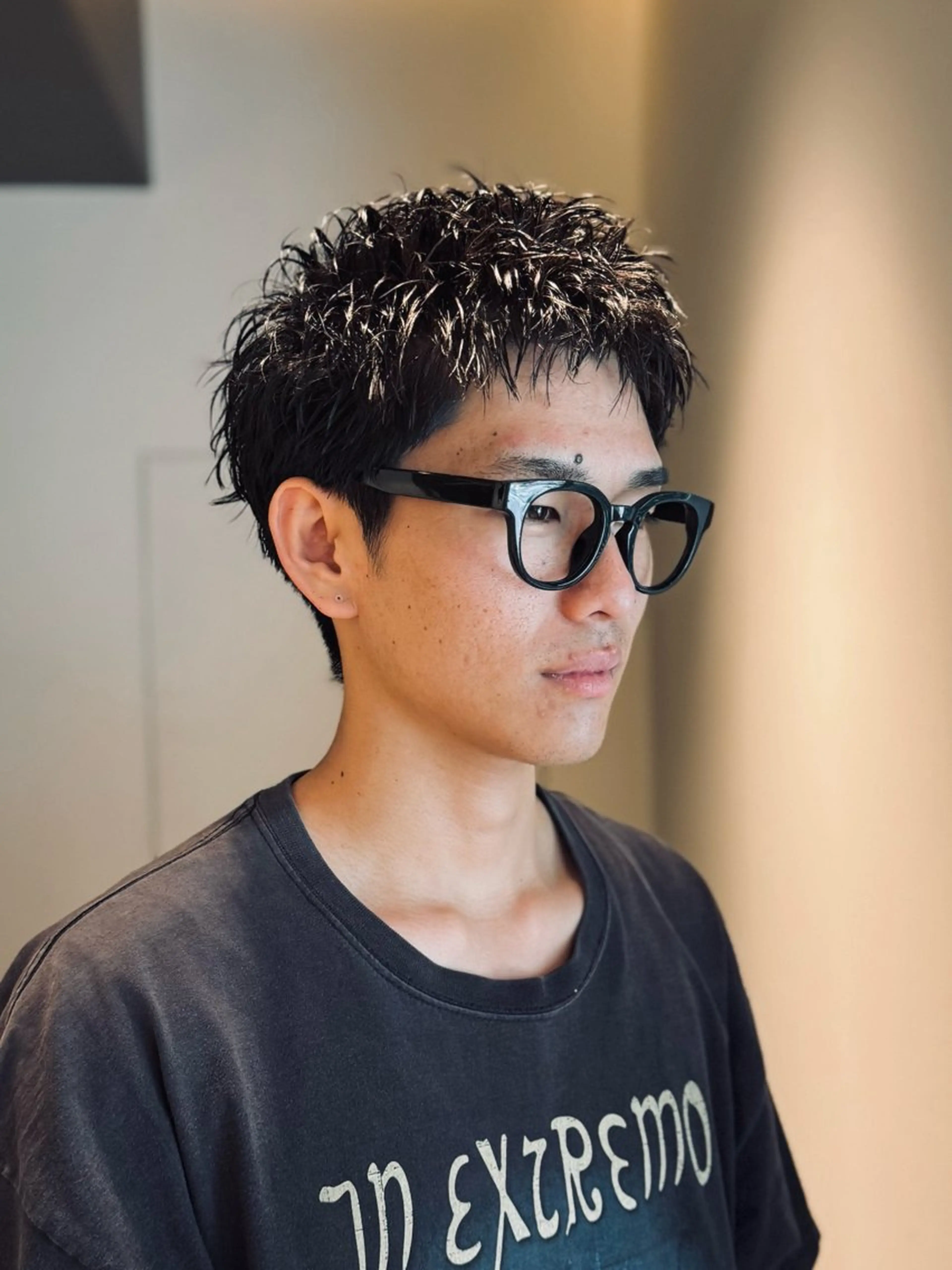 ショート パーマ メンズ メンズパーマ カット パーマ ニュアンスパーマ ピンパーマ 丸山のヘアスタイル