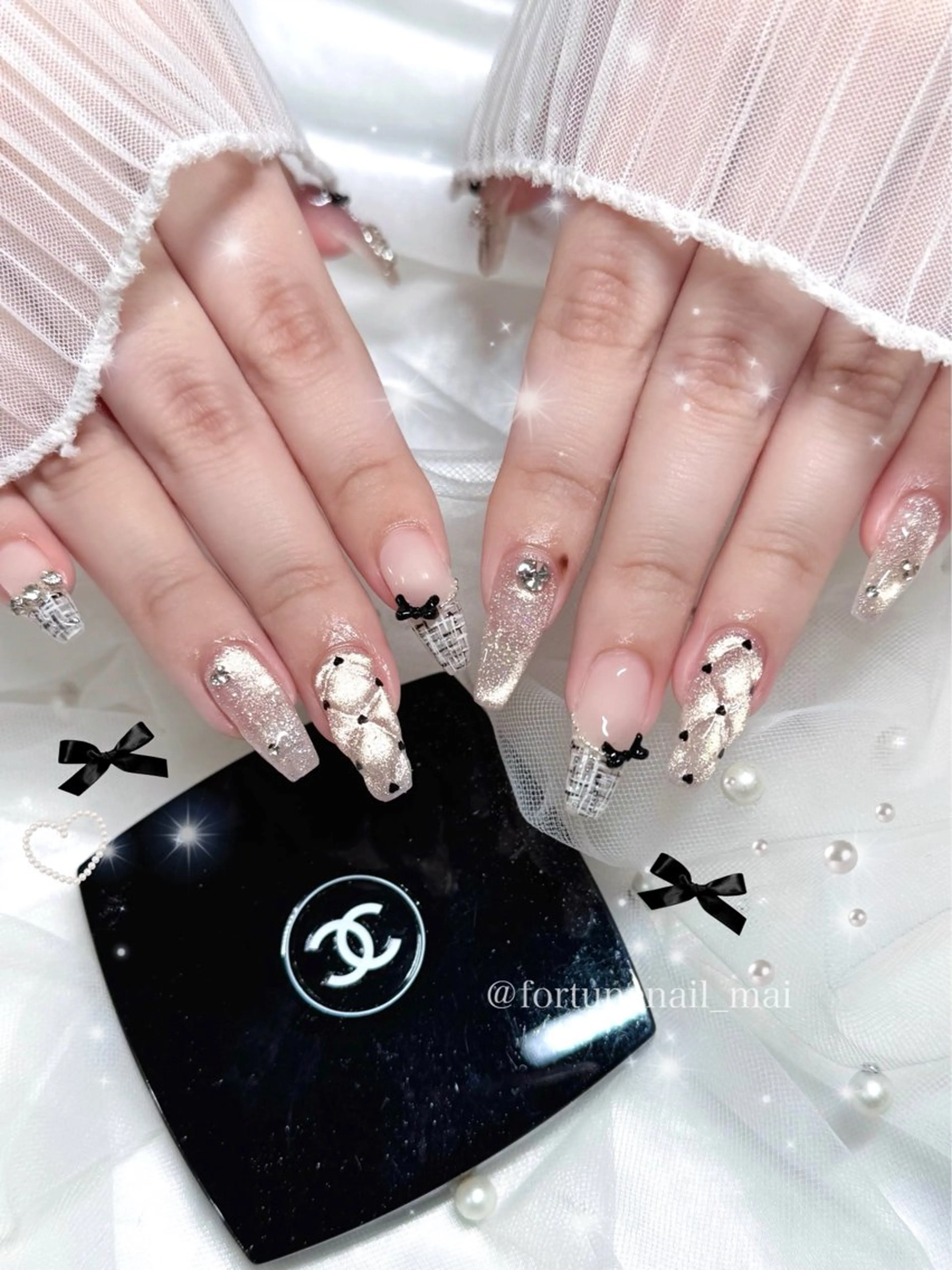 ネイル ツイードネイル ハンドネイル 🎀Mai 🎀のネイルデザイン