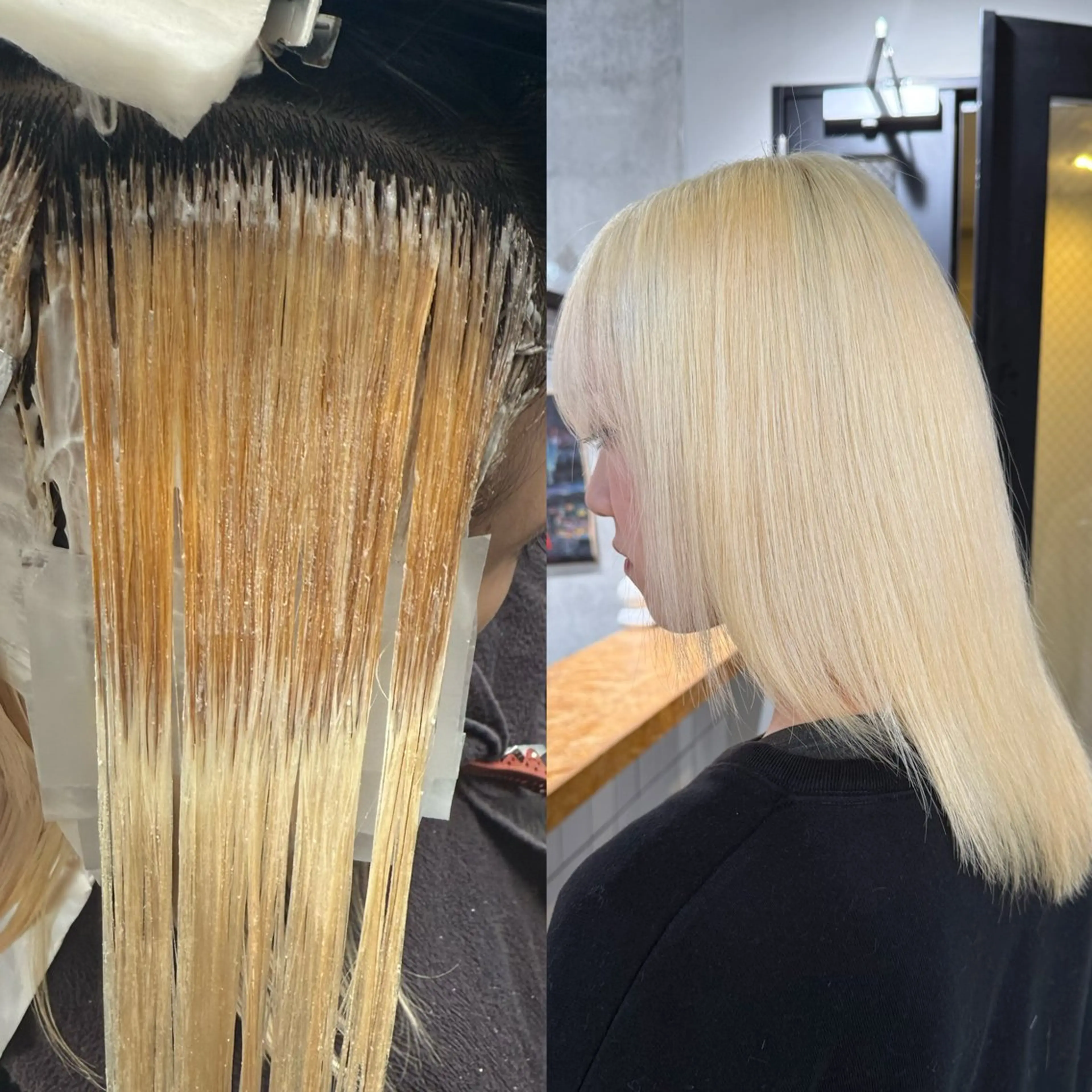 セミロング カラー ベージュカラー ブリーチ ブロンド ミルクティーベージュ ピンクカラー ヘアカラー ハイトーン特化/ ムラ修正/拓真のヘアスタイル