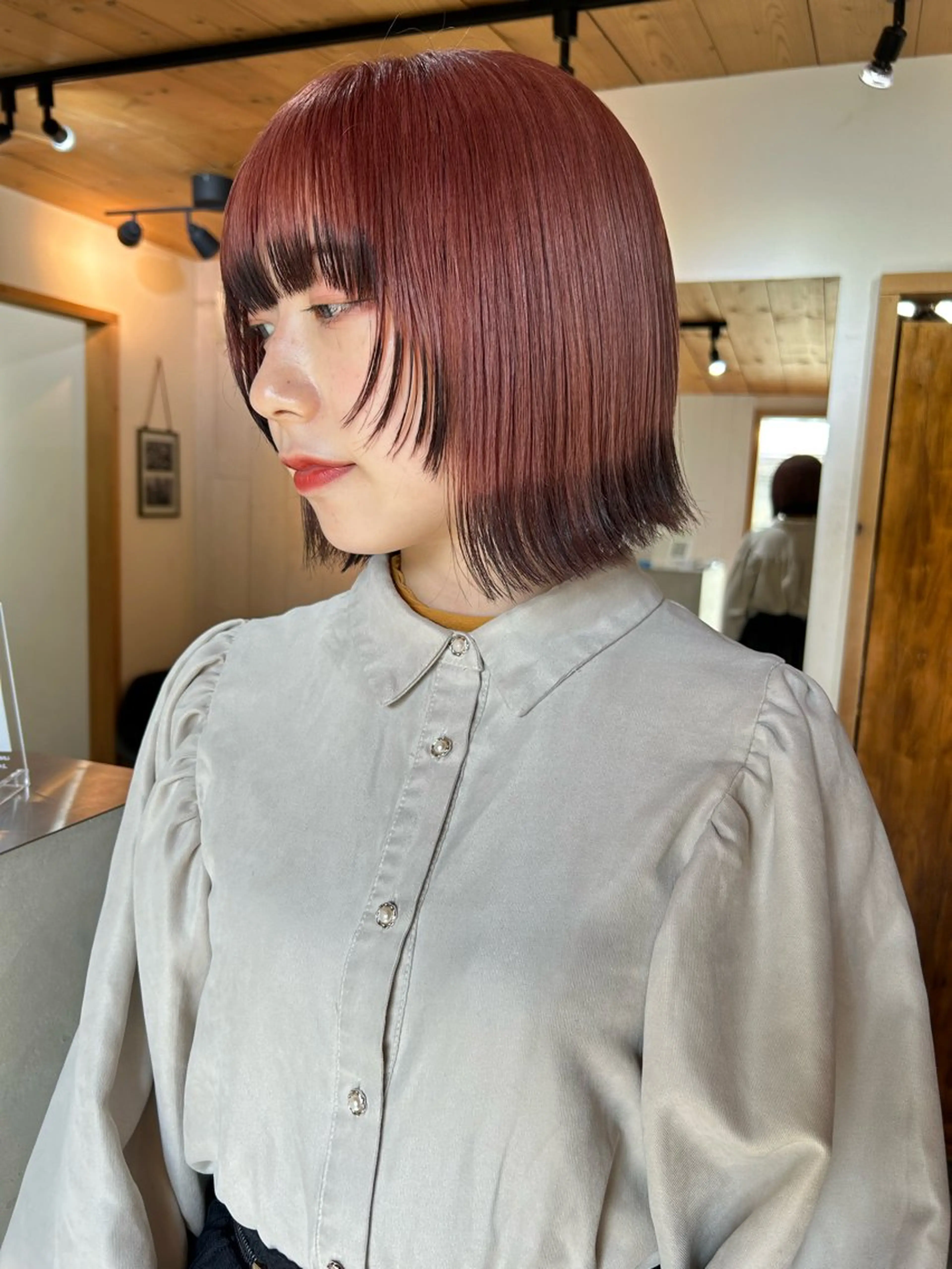 ショート カラー ピンクカラー ボブ カット ヘアカラー トリートメント 🧸艶々韓国ヘア 🧁mizunaのヘアスタイル