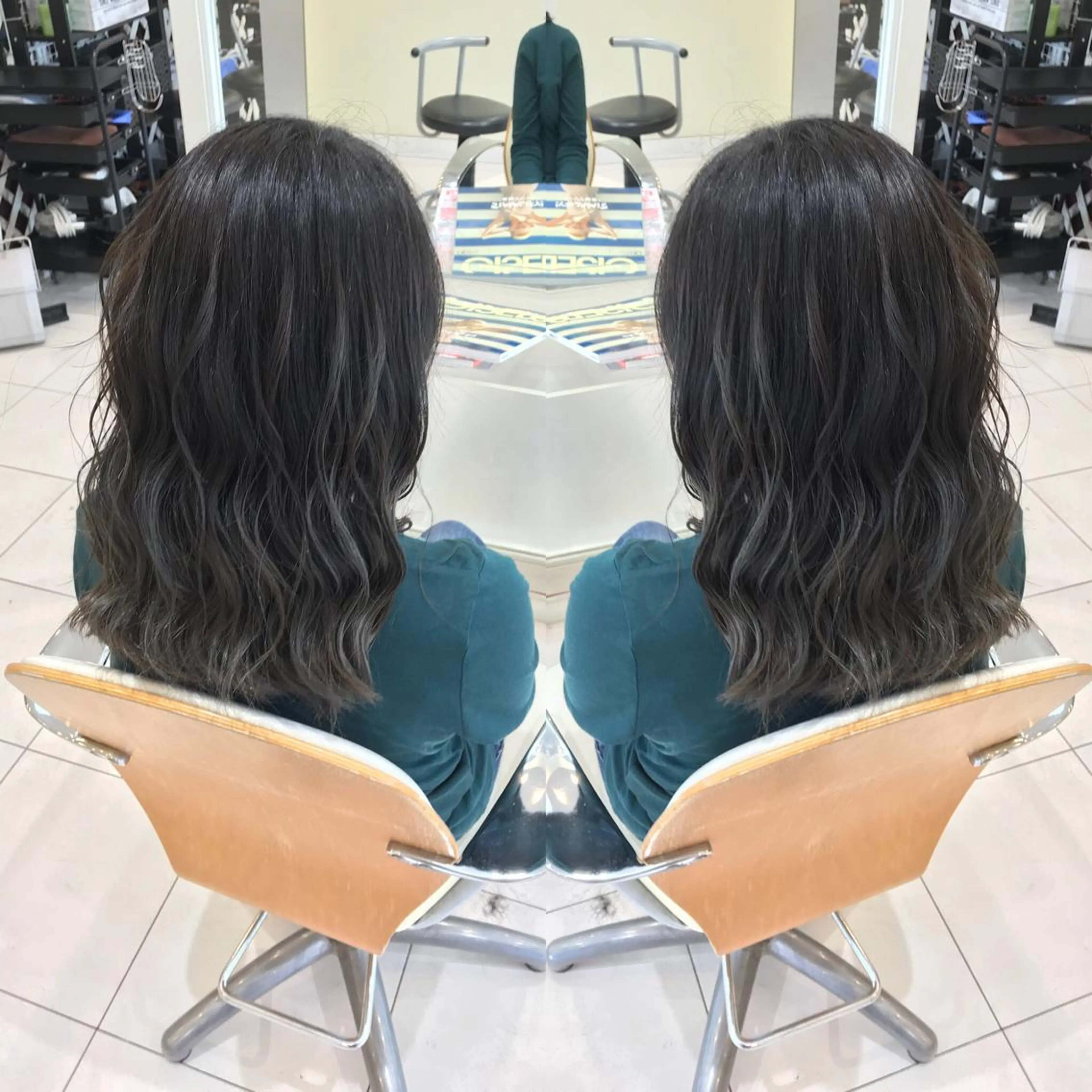 ミディアム カラー ブルーカラー ブルージュ カット ヘアカラー トリートメント D.log 大和西大寺店所属・川崎 雅大のヘアスタイル