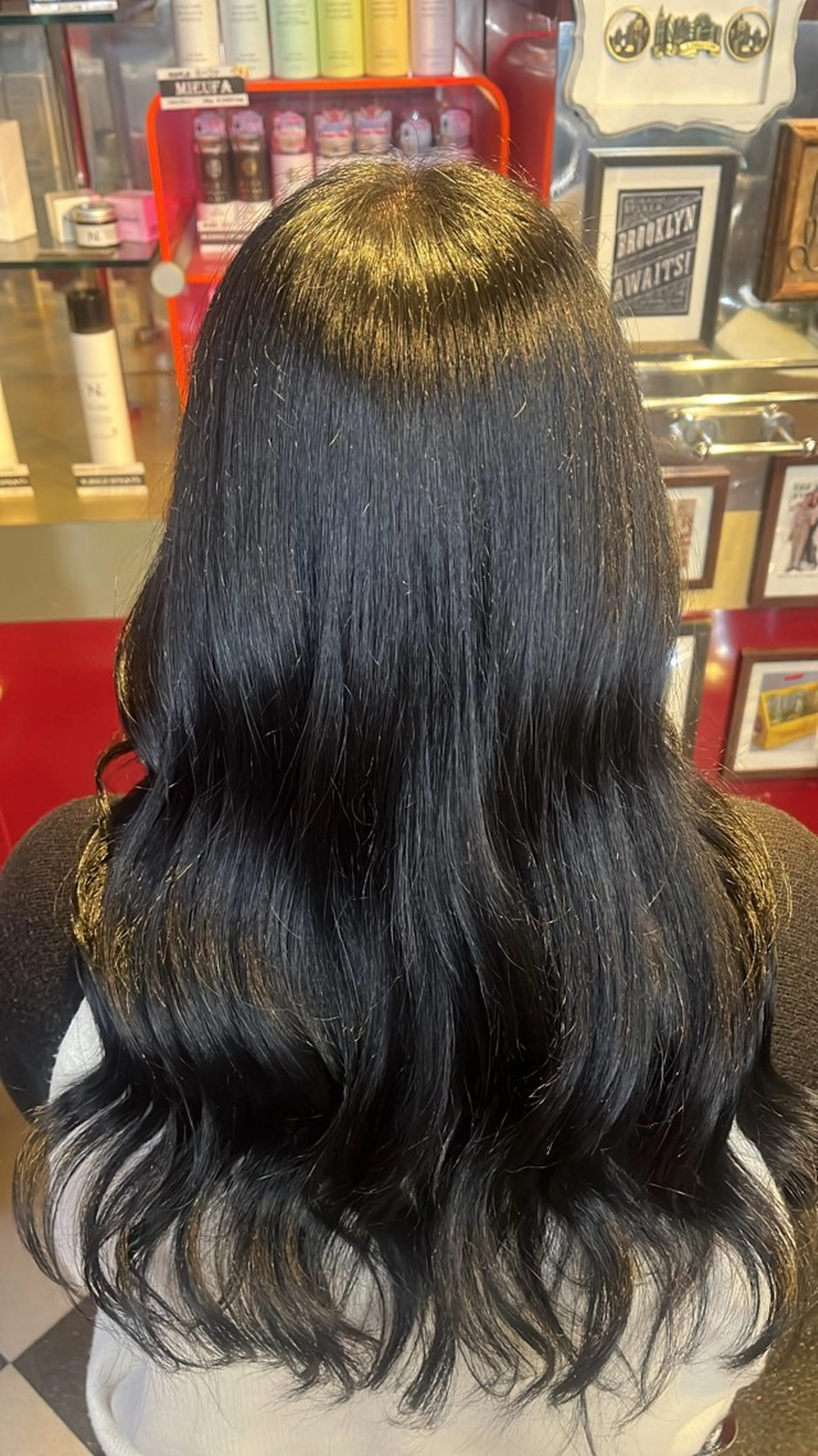ロング カラー 黒髪 デザインカラー/ コーンロウのヘアスタイル