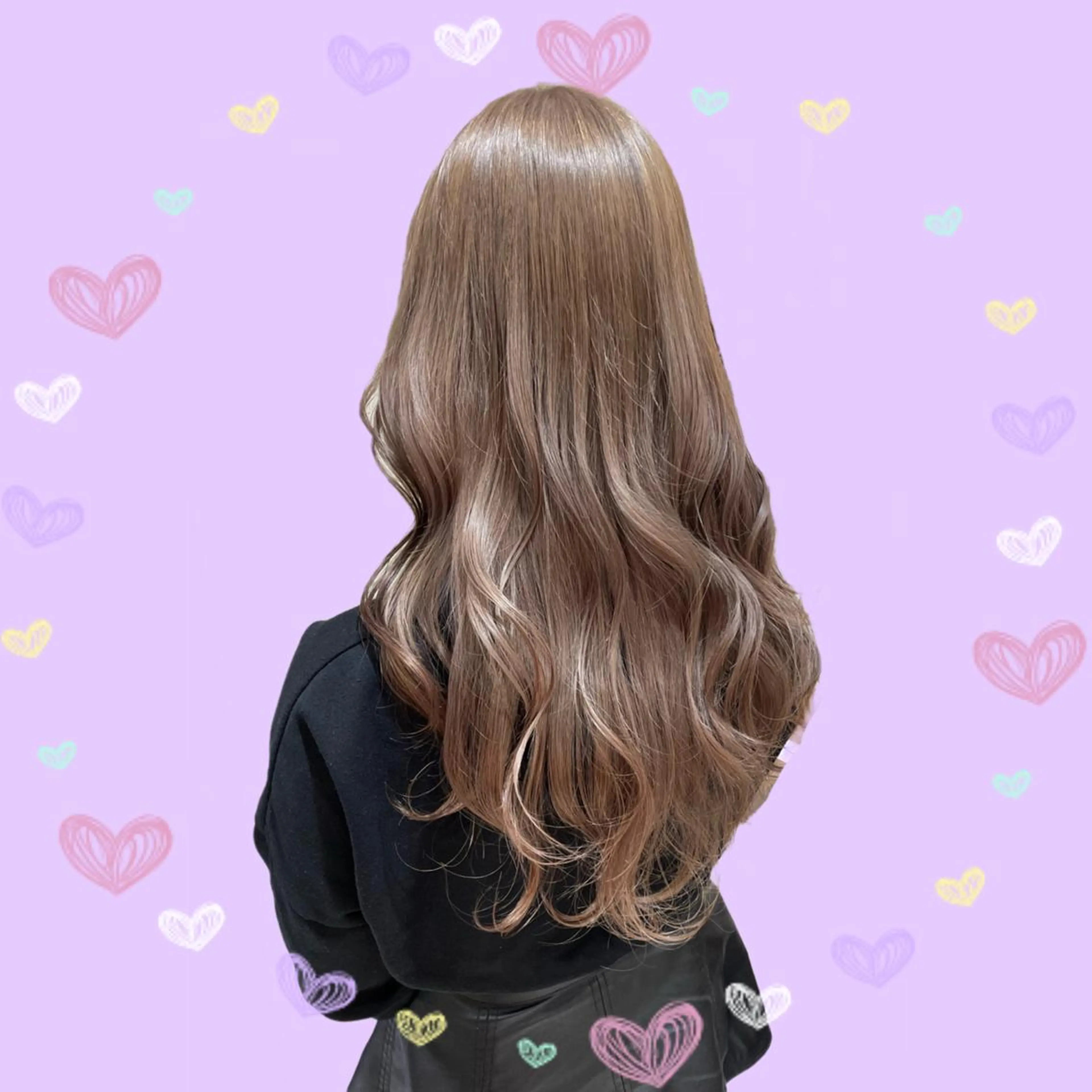 ロング カラー ヘアアレンジ ベージュカラー ミルクティーベージュ ヘアカラー 🦄ブリーチ💜エク ステ💜MIU🦄のヘアスタイル
