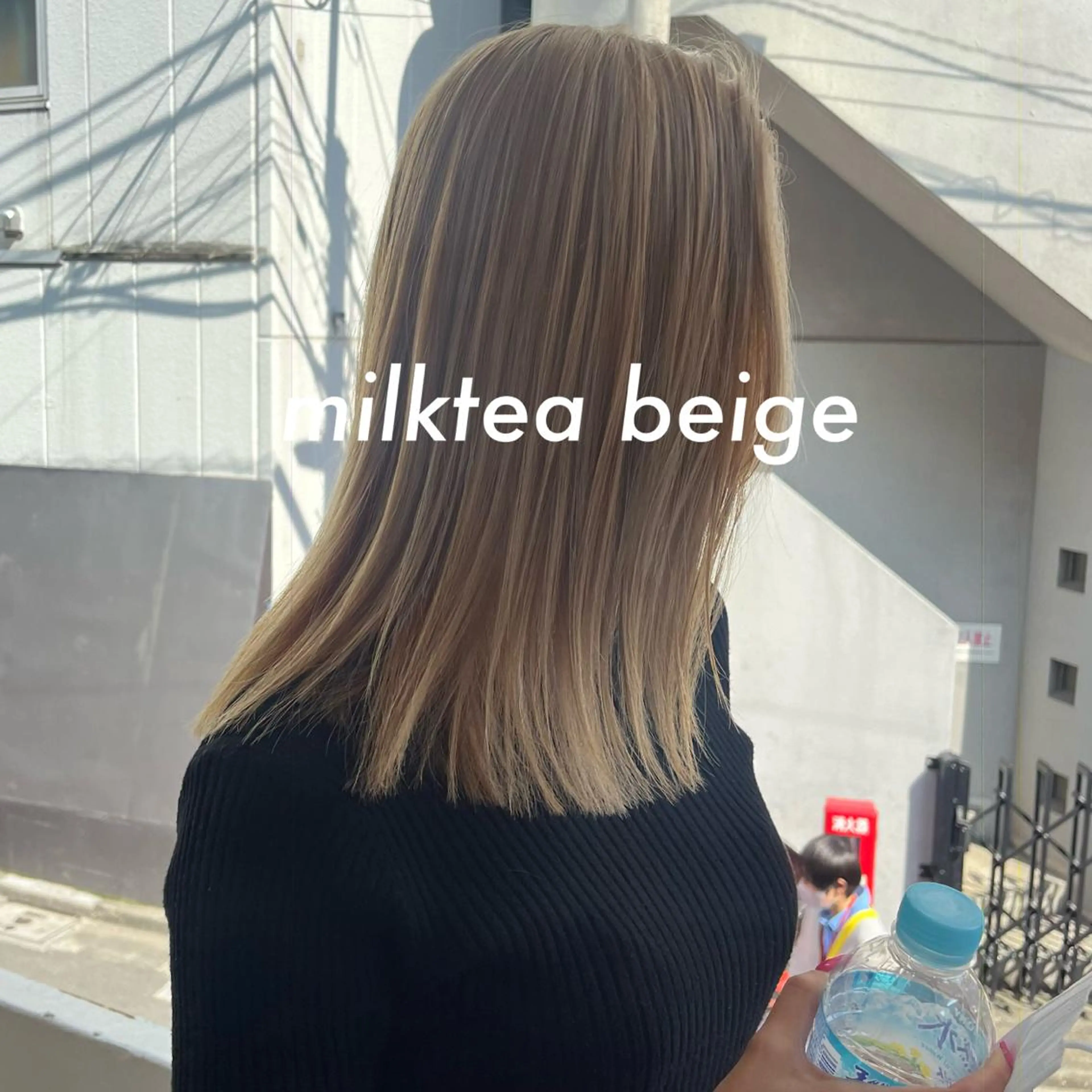 セミロング カラー ヘアカラー エクステ ハイトーン 💭黒崎ハルカのヘアスタイル
