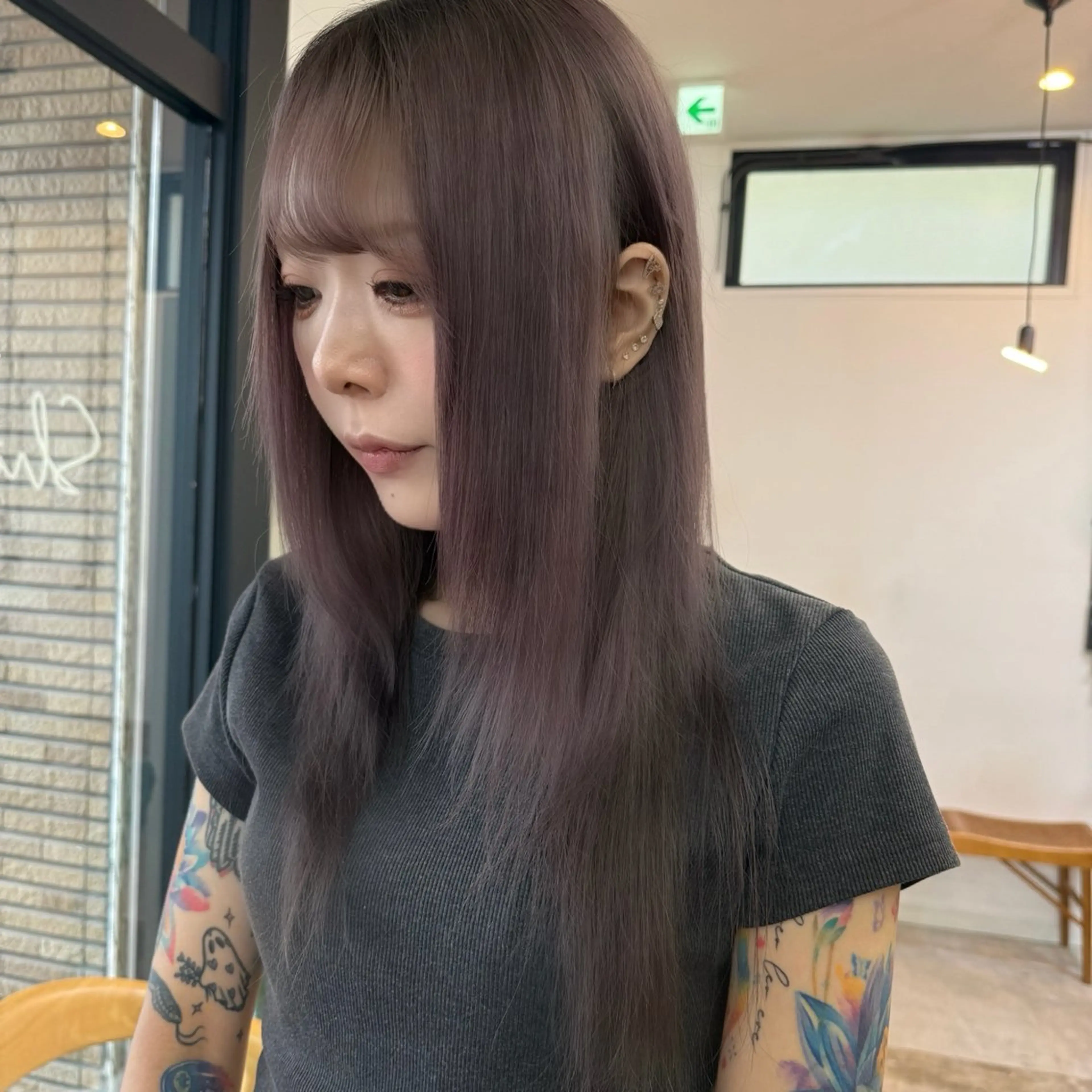 ロング カラー ヘアカラー トリートメント shin enom yuukaのヘアスタイル