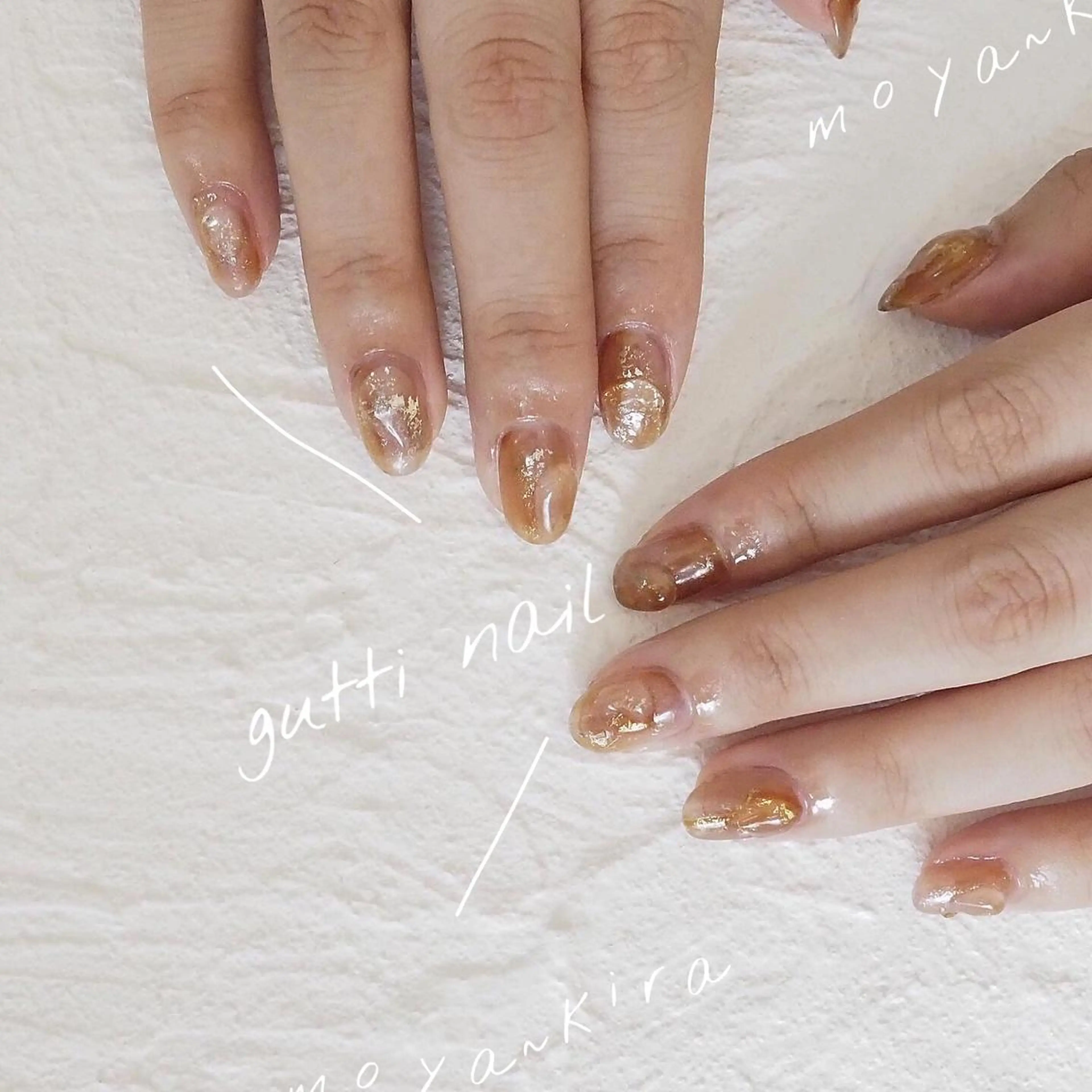 ネイル ブラウン キラキラネイル ニュアンスネイル セキグチ guttinailのネイルデザイン